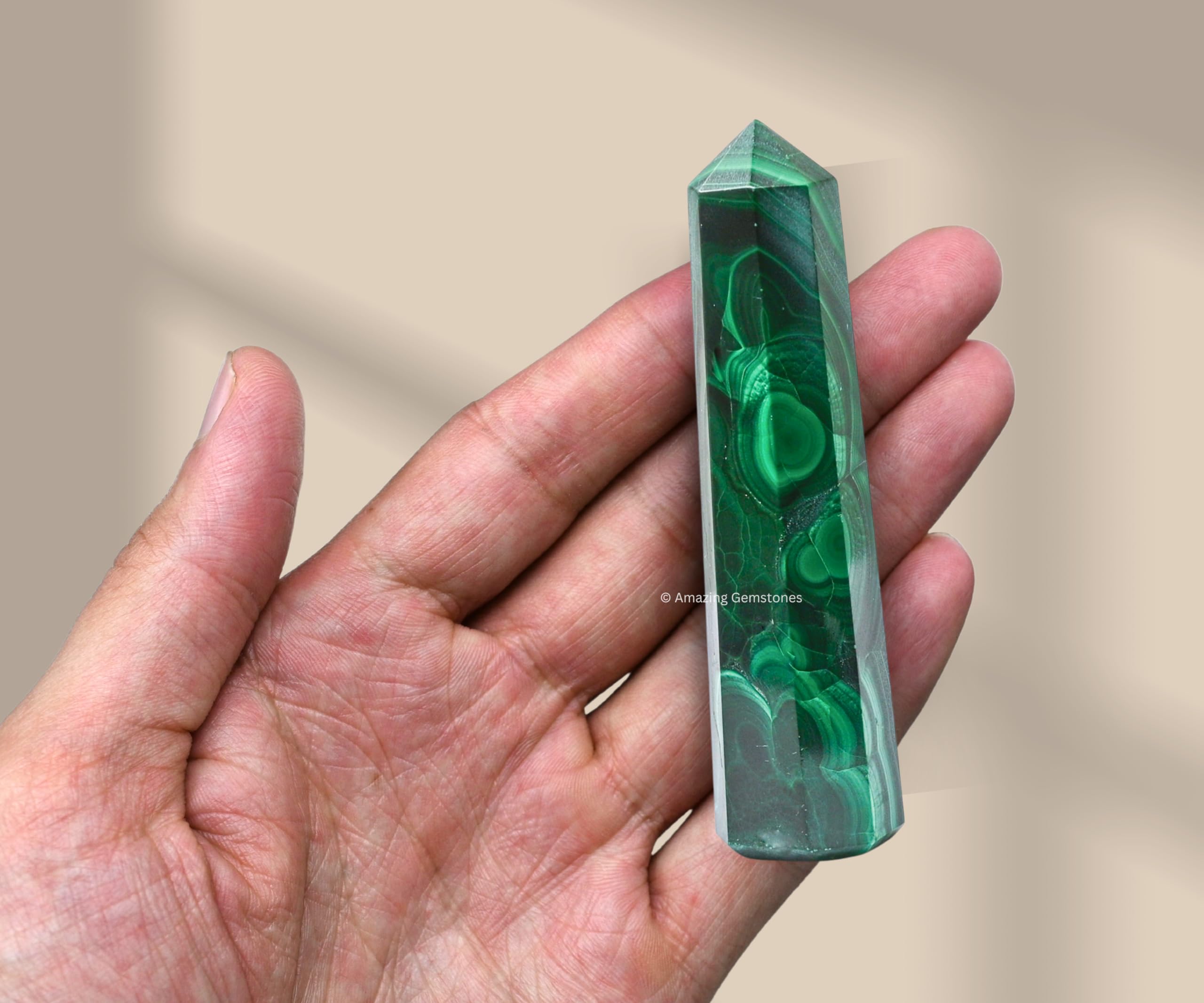 Amazing Gemstone obelisco malachite para equilibrio mental y emocional