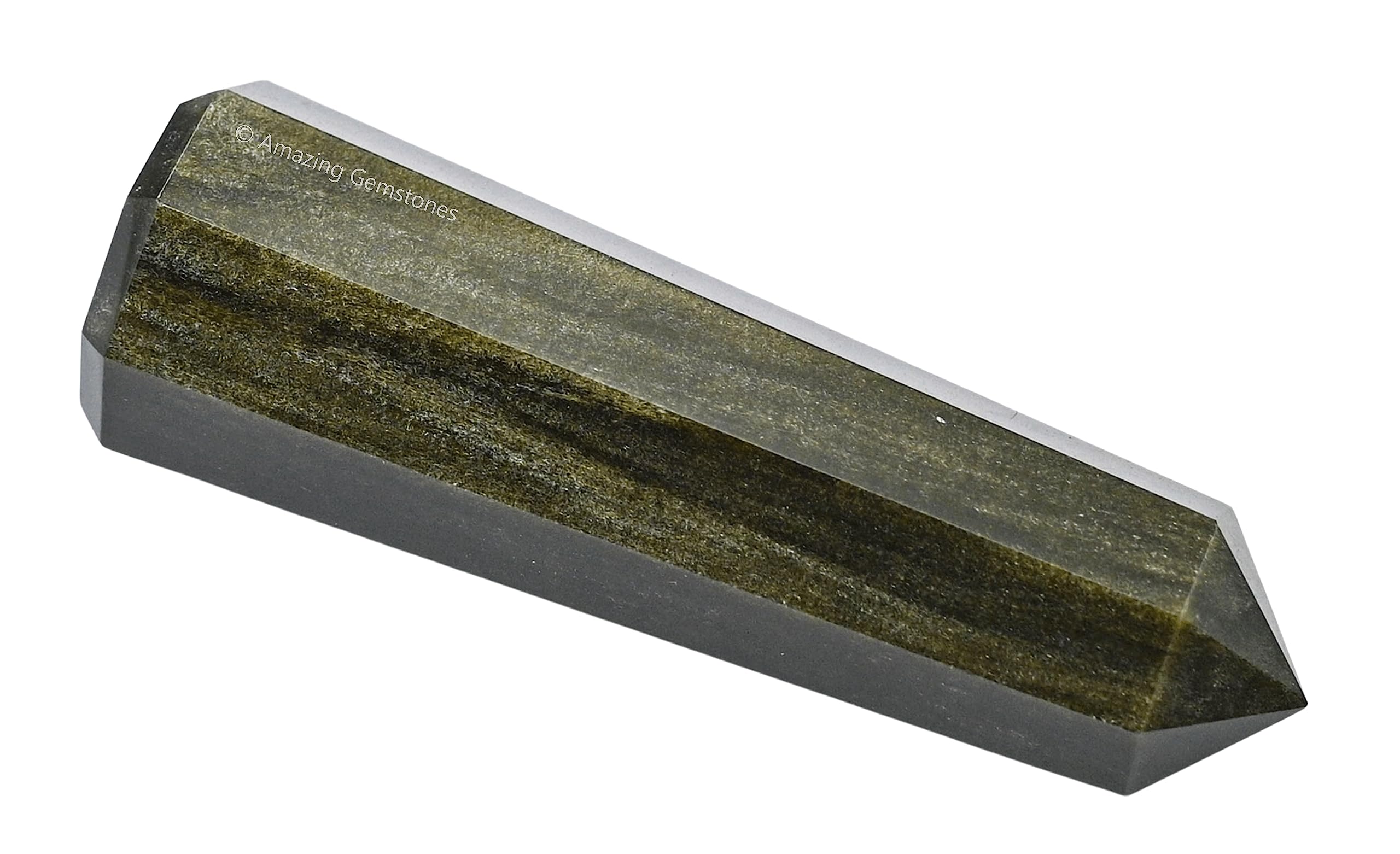Amazing Gemstone obelisco obsidiana dorada centraliza la energía y balance emocional.
