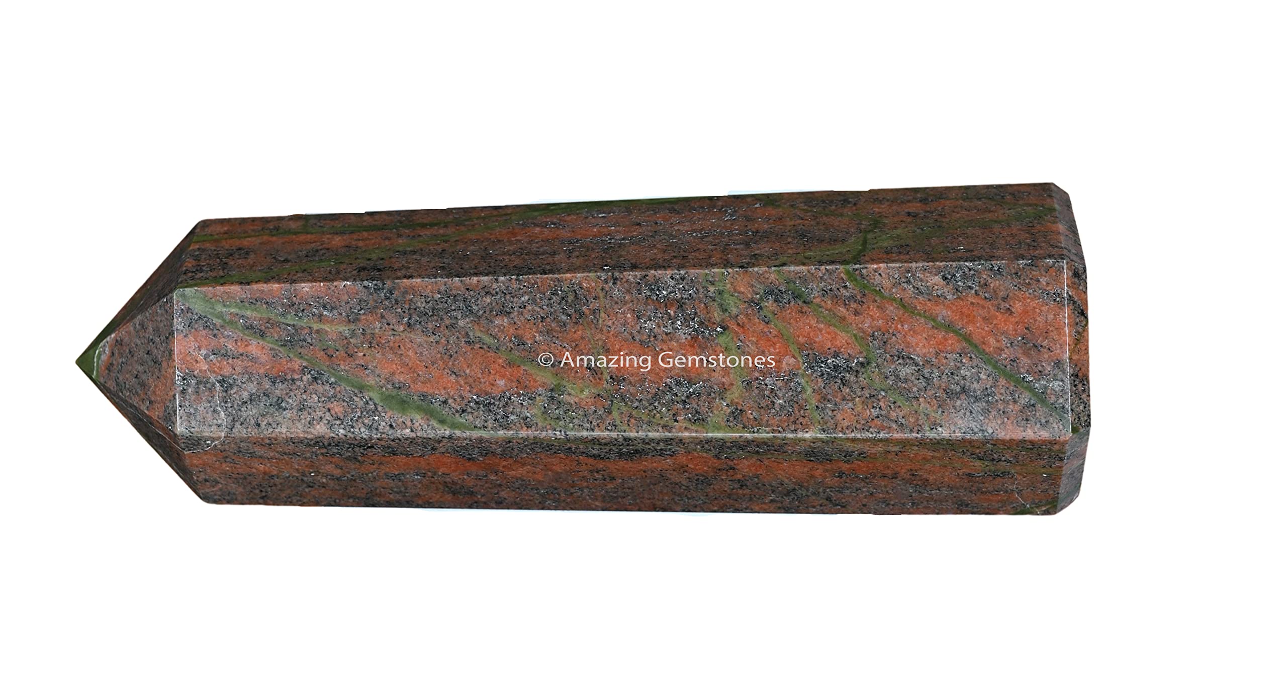 Amazing Gemstone obelisco Unakita para enfoque y balance mental