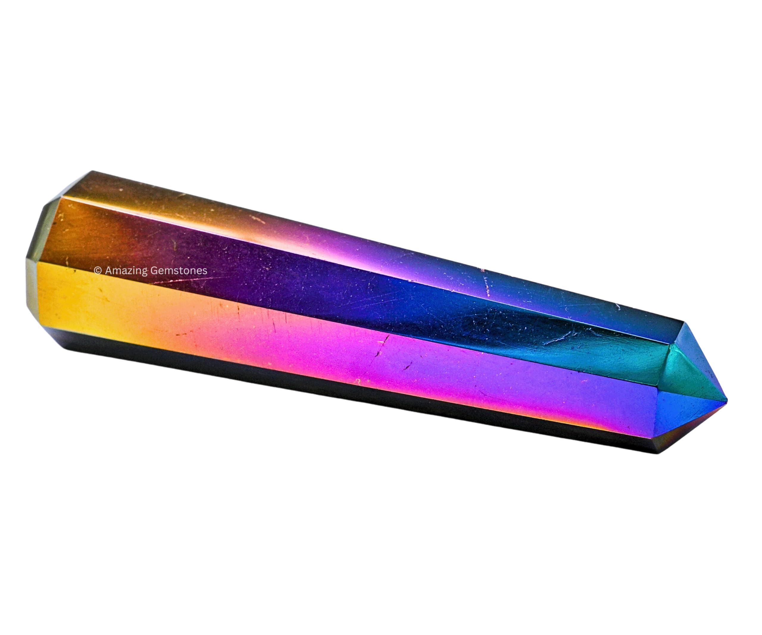 Amazing Gemstone obelisco cristal cuarzo aura titanio ayuda a equilibrar mente y emociones.