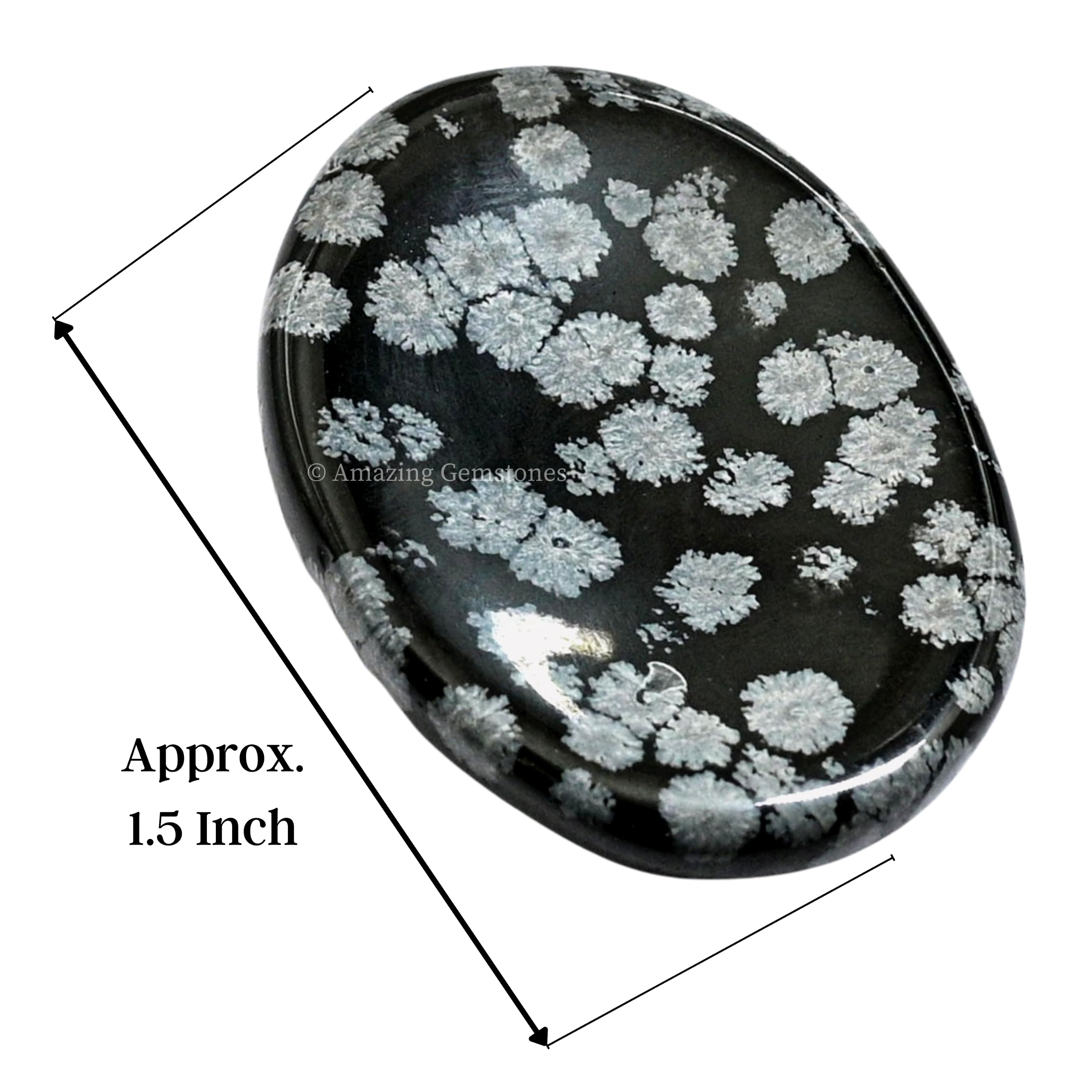 Amazing Gemstone obsidiana copos de nieve en la palma para relajación