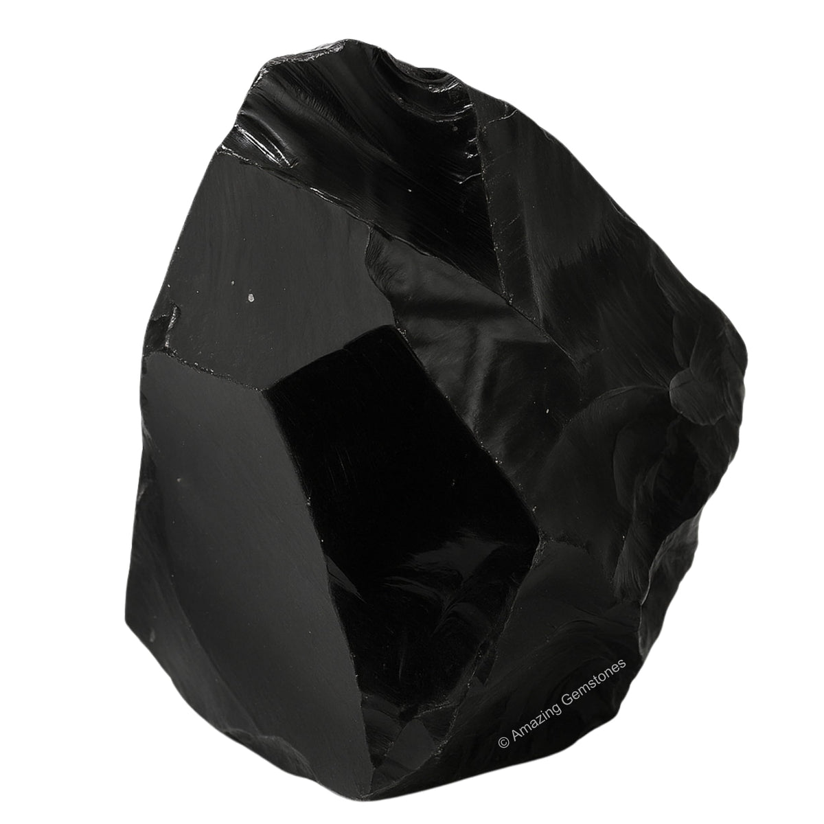 Amazing Gemstone obsidiana negra cristal bruto para protección energética.