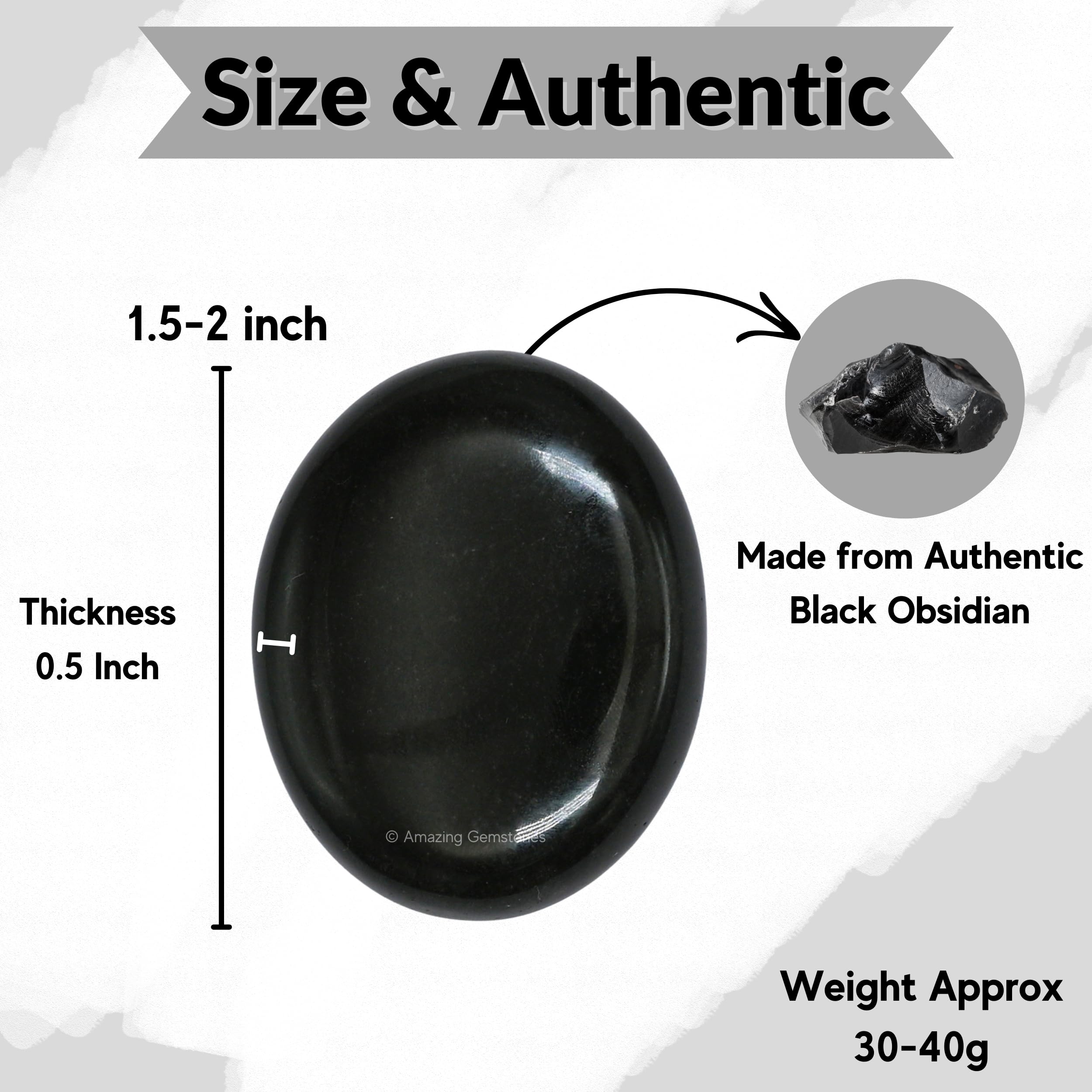 Amazing Gemstone obsidiana negra para meditación y enfoque