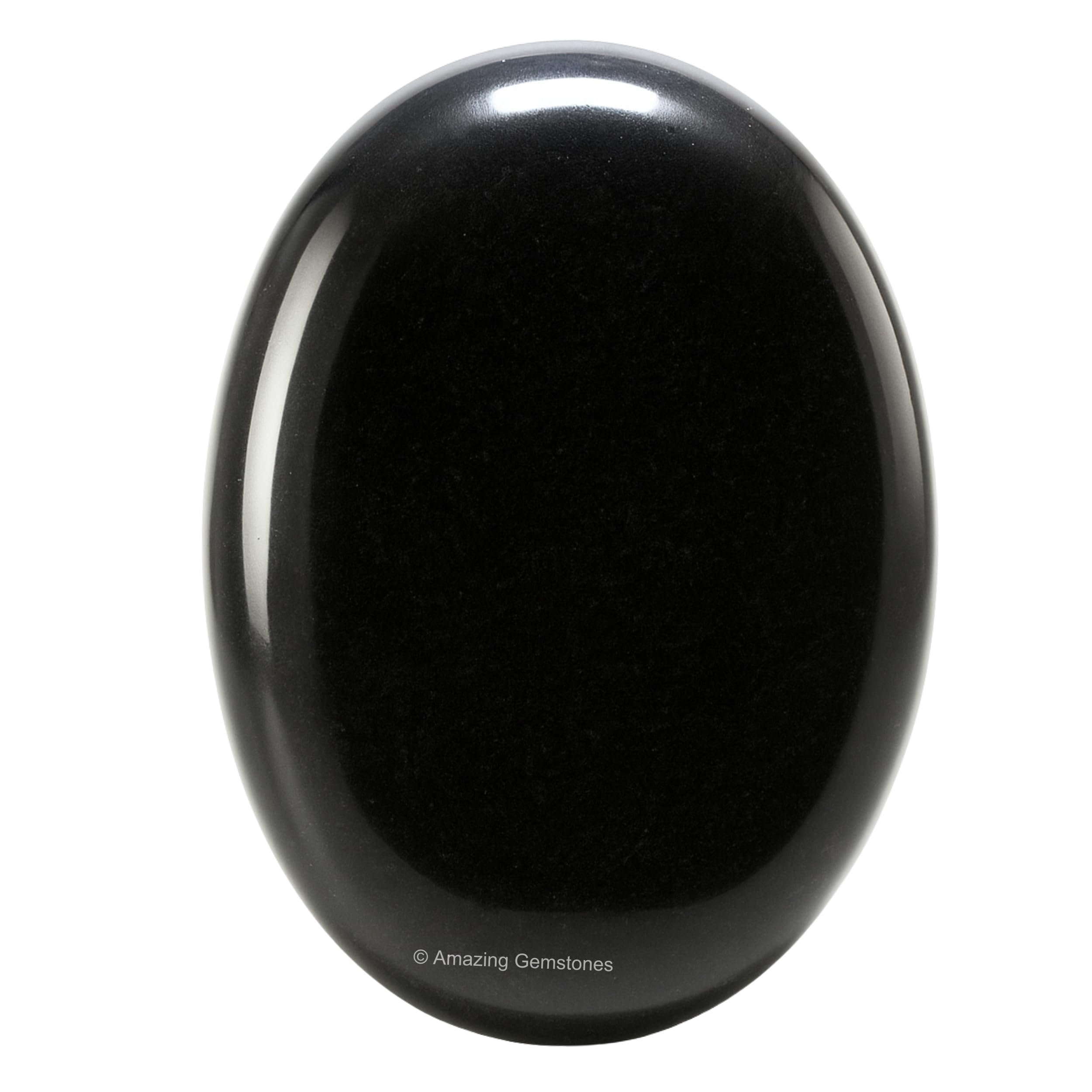 Amazing Gemstone obsidiana negra palma grande para meditación y equilibrio