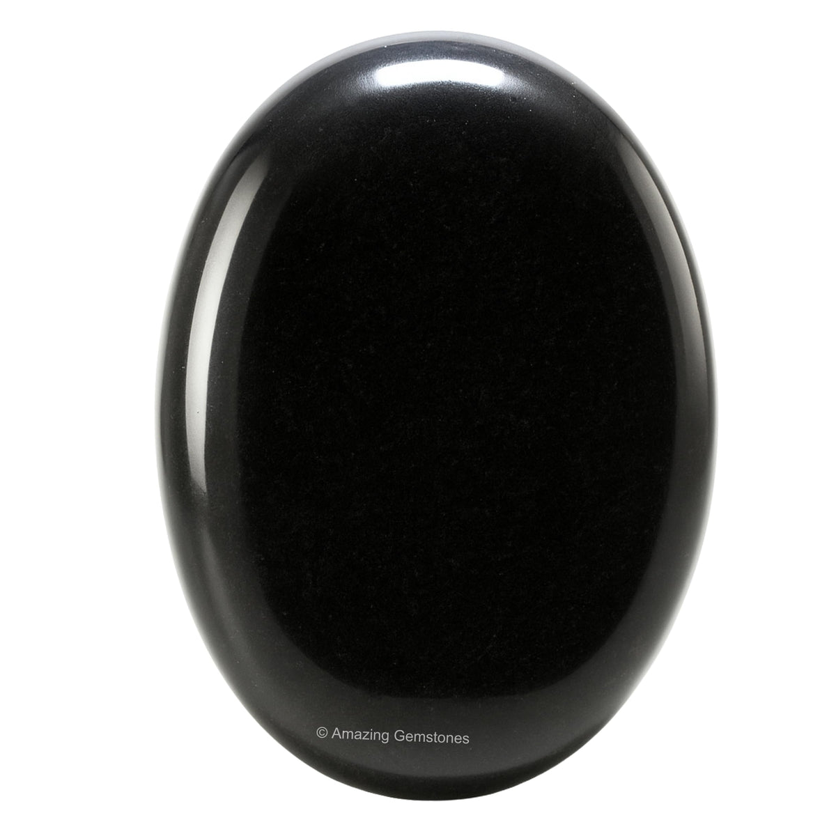 Amazing Gemstone obsidiana negra palma grande para meditación y equilibrio