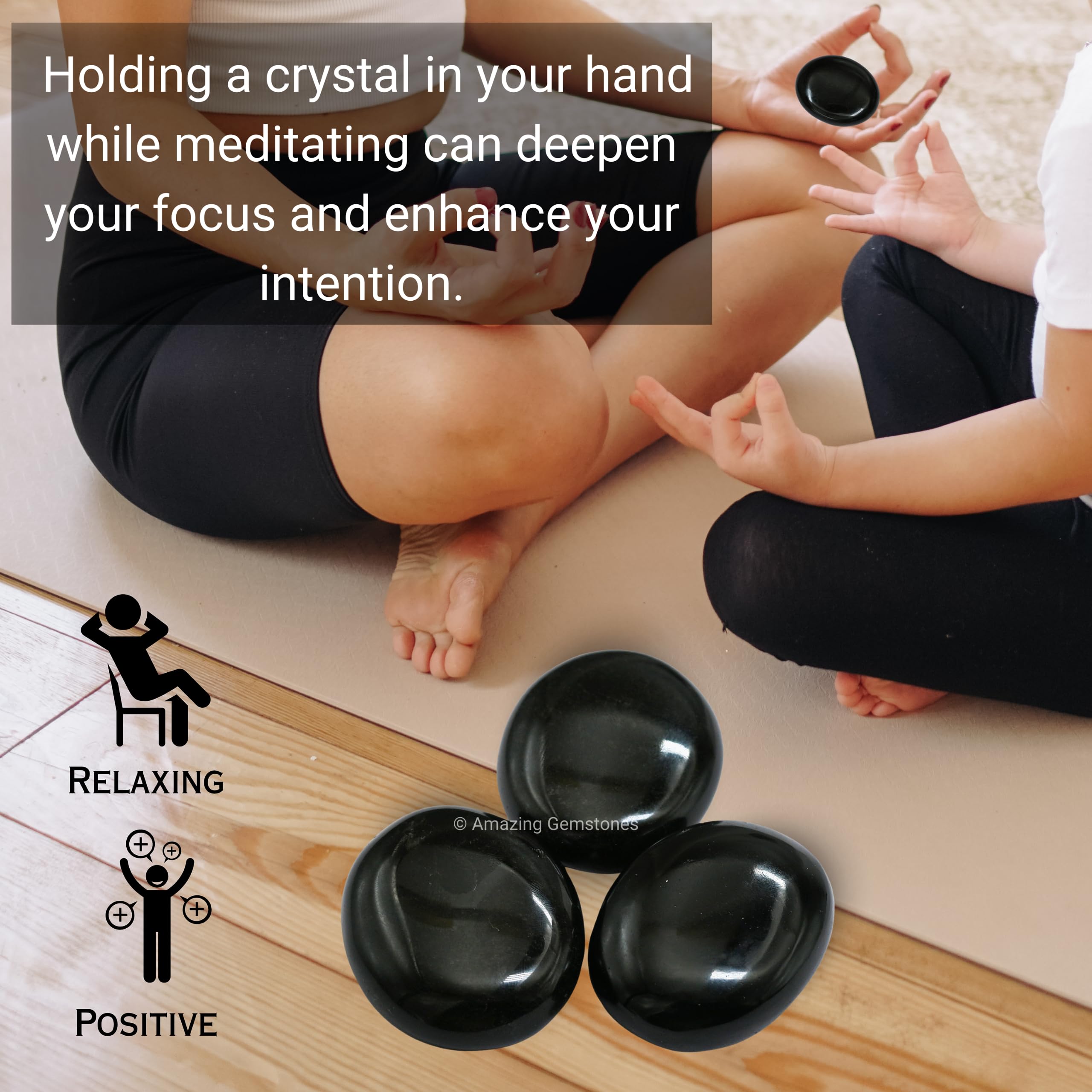 Amazing Gemstone obsidiana negra adecuada para prácticas de reiki