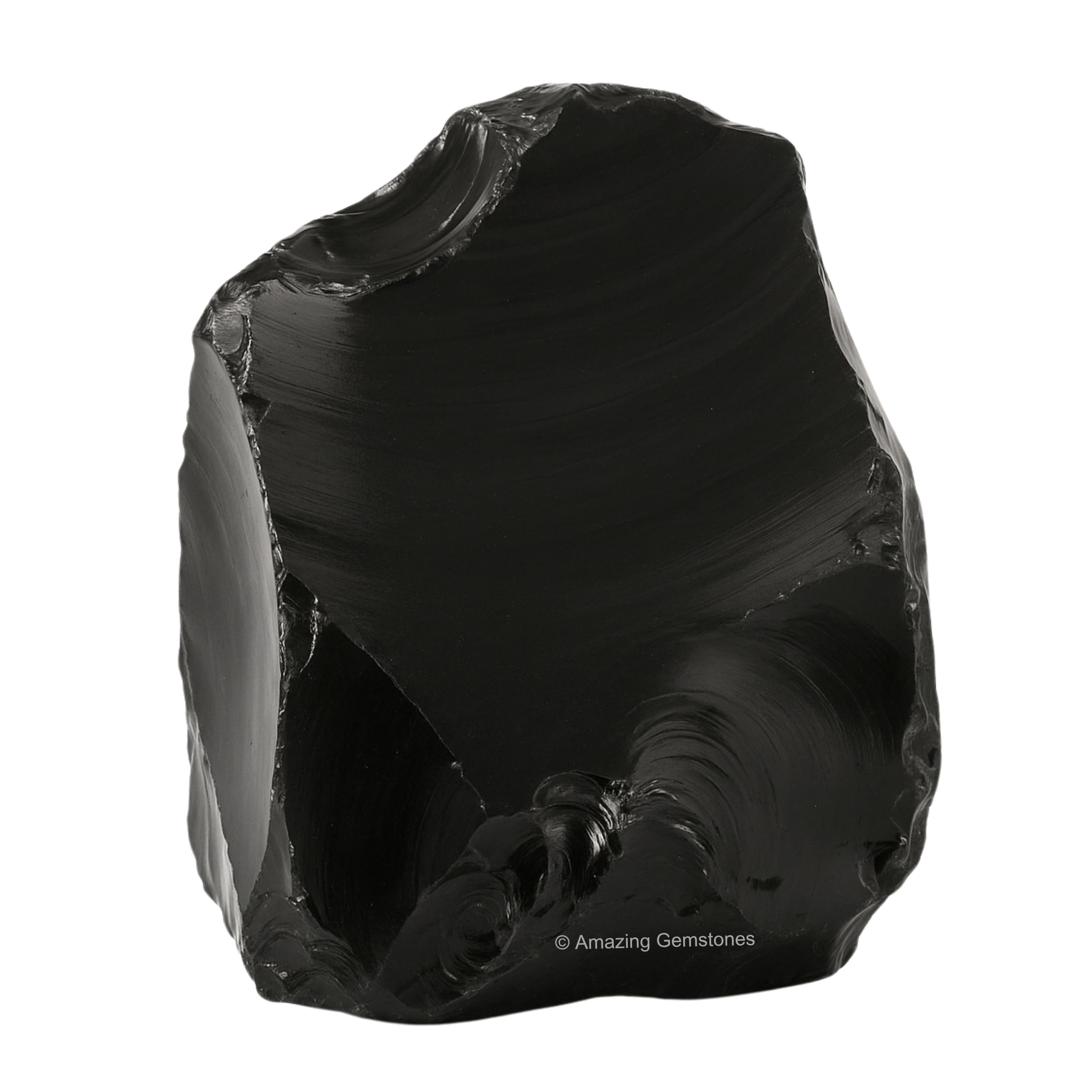Amazing Gemstone obsidiana negra pieza cruda para enfoque en meditacion.