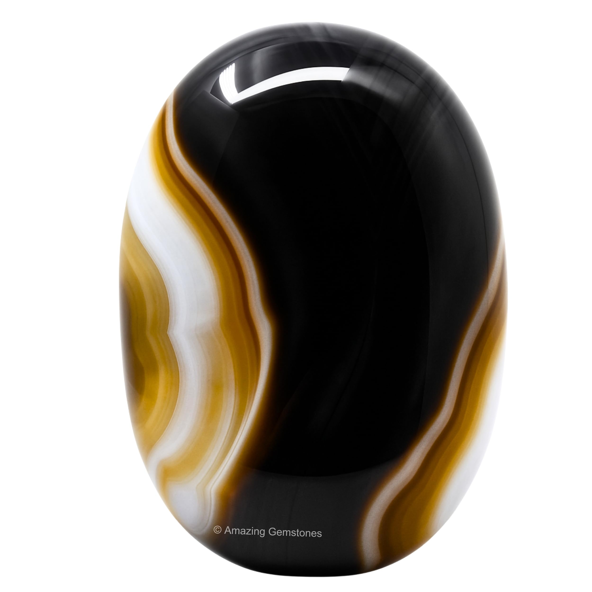 Amazing Gemstone onix negro palma grande para meditación y equilibrio.