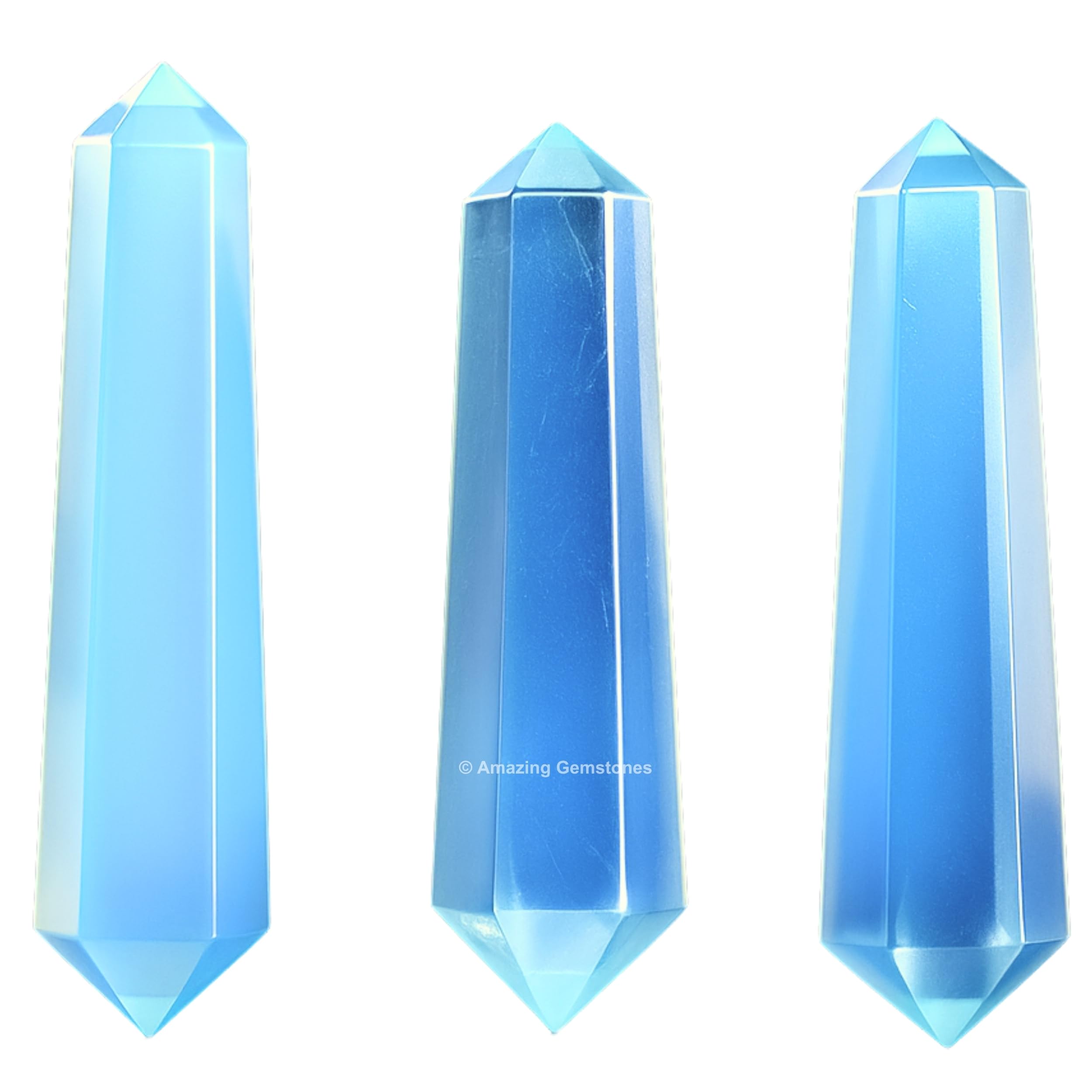 Amazing Gemstone opalita: puntas para cuadrícula de cristales y yoga, favorecen la concentración.