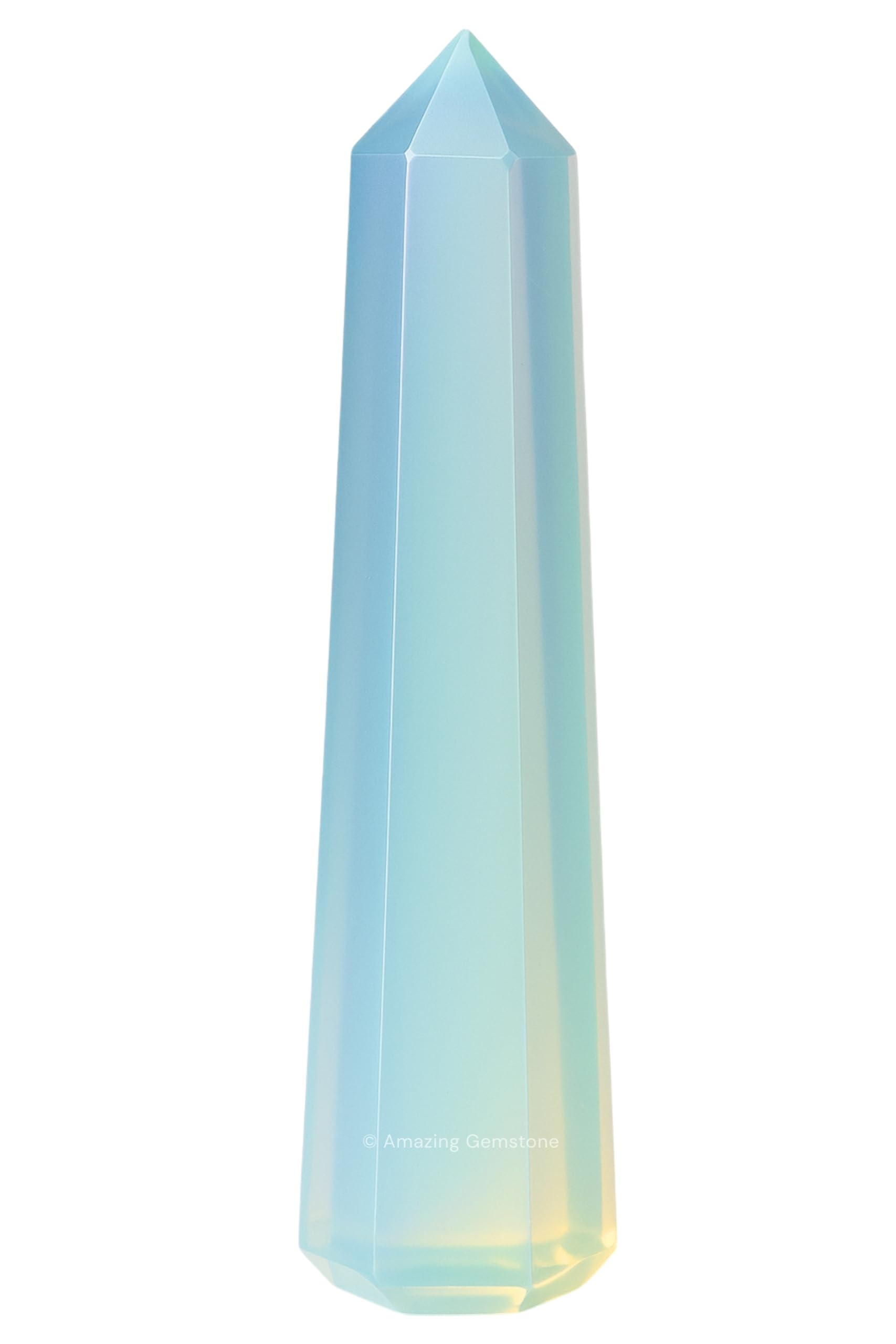 Amazing Gemstone Opalite torre cristal Punta para purificación y energía revitalizante