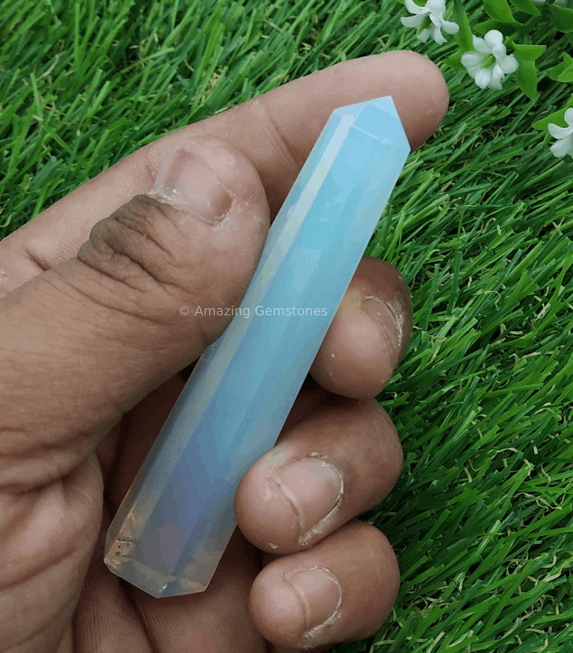 Amazing Gemstone Opalite torre cristal Punta enfocando energía para equilibrio emocional