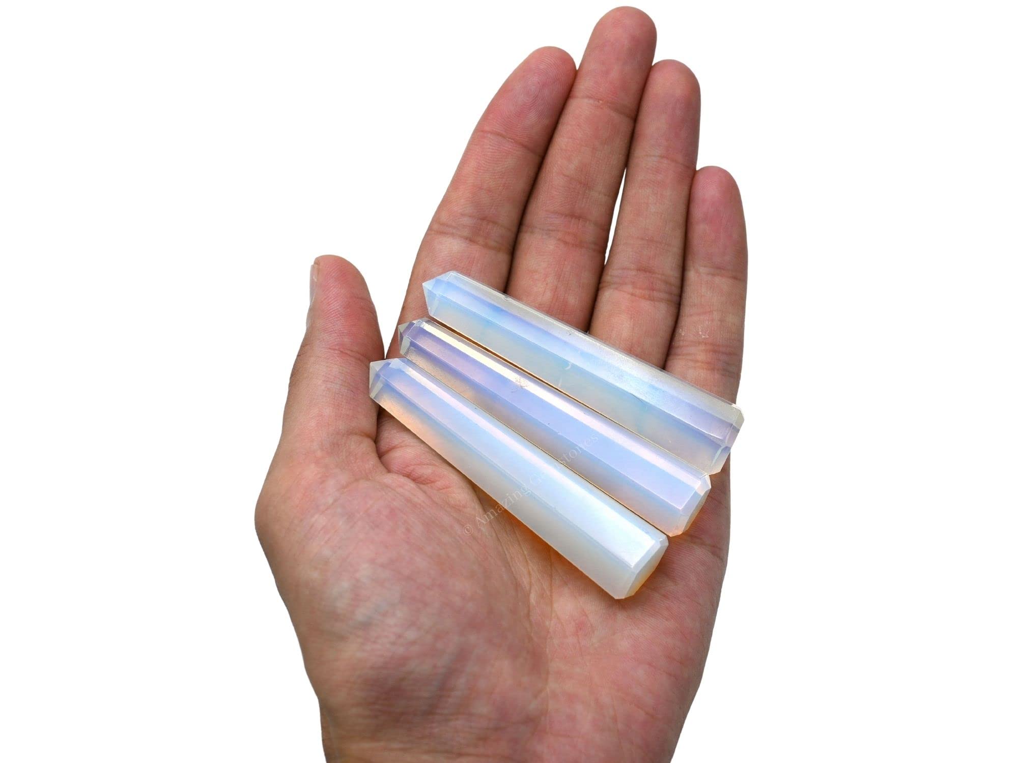 Amazing Gemstone Opalite torre cristal Obelisco dirige energía hacia afuera