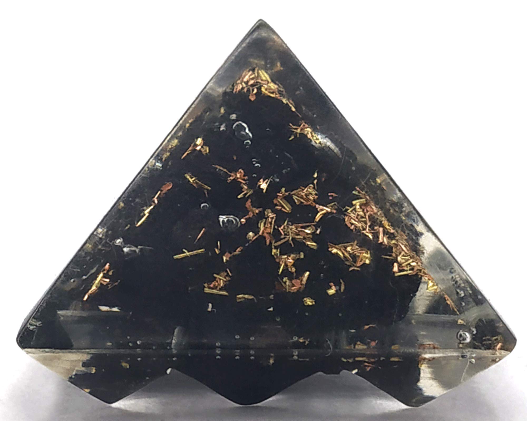 Amazing Gemstone orgonita pirámide 30mm con bobina de cobre, mejora flujo energético