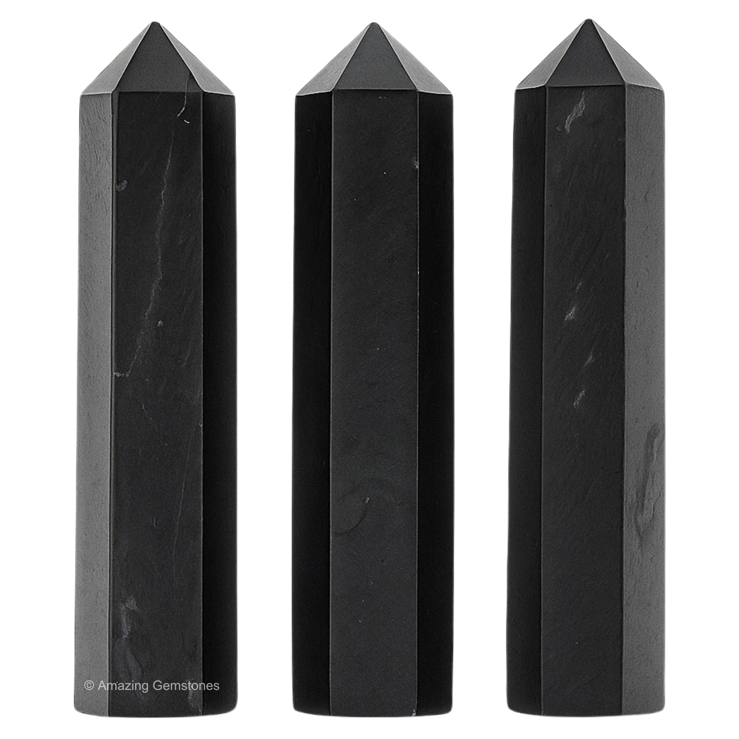 Amazing Gemstone set de tres puntas shungite para proyectos de bricolaje