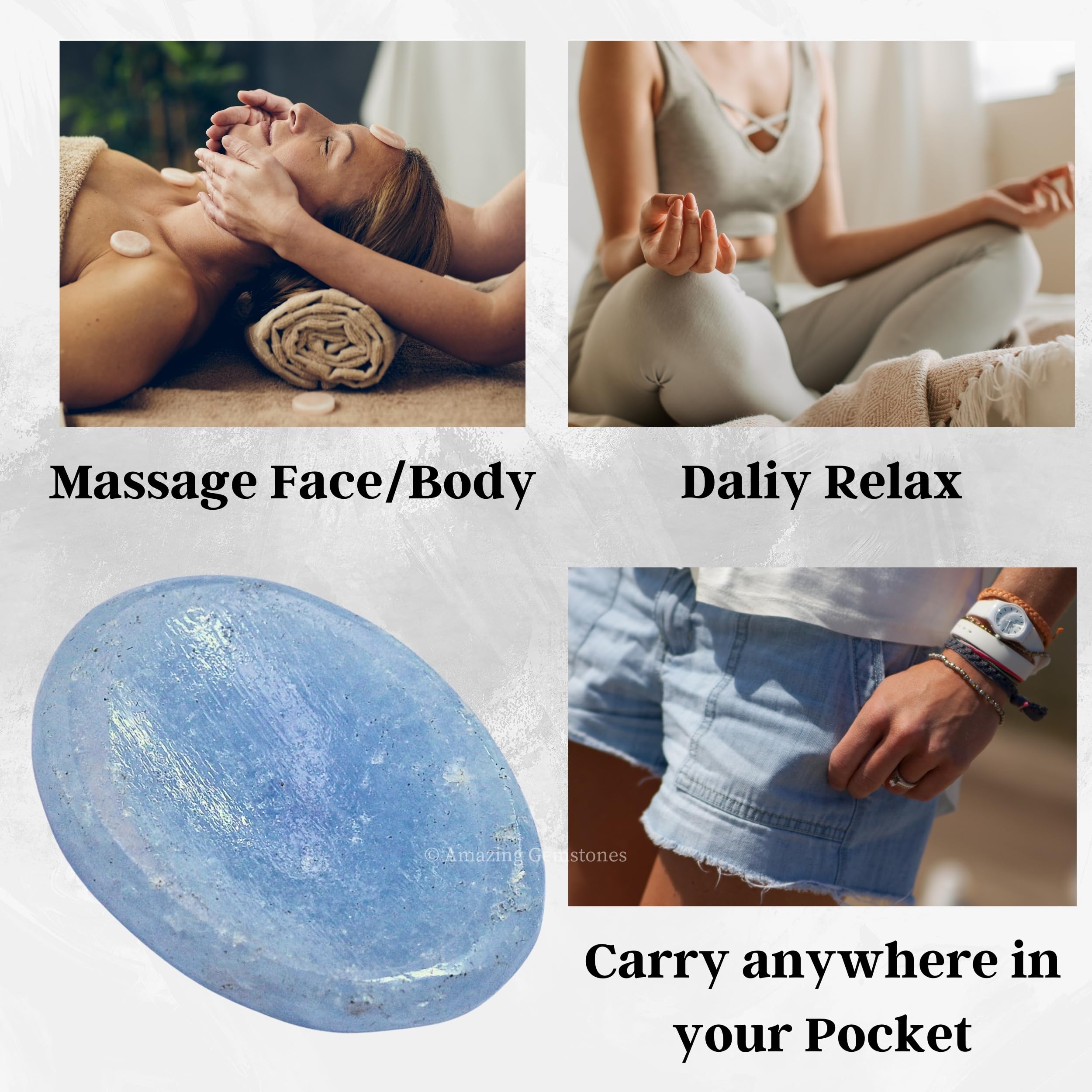 Amazing Gemstone palma meditacion piedra para practicar mindfulness