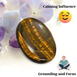 Amazing Gemstone Tiger Eye Worry Stone, equilibrio de energías para prácticas diarias.