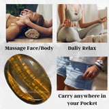 Amazing Gemstone Tiger Eye Worry Stone, ideal para rituales de relajación y atención plena.