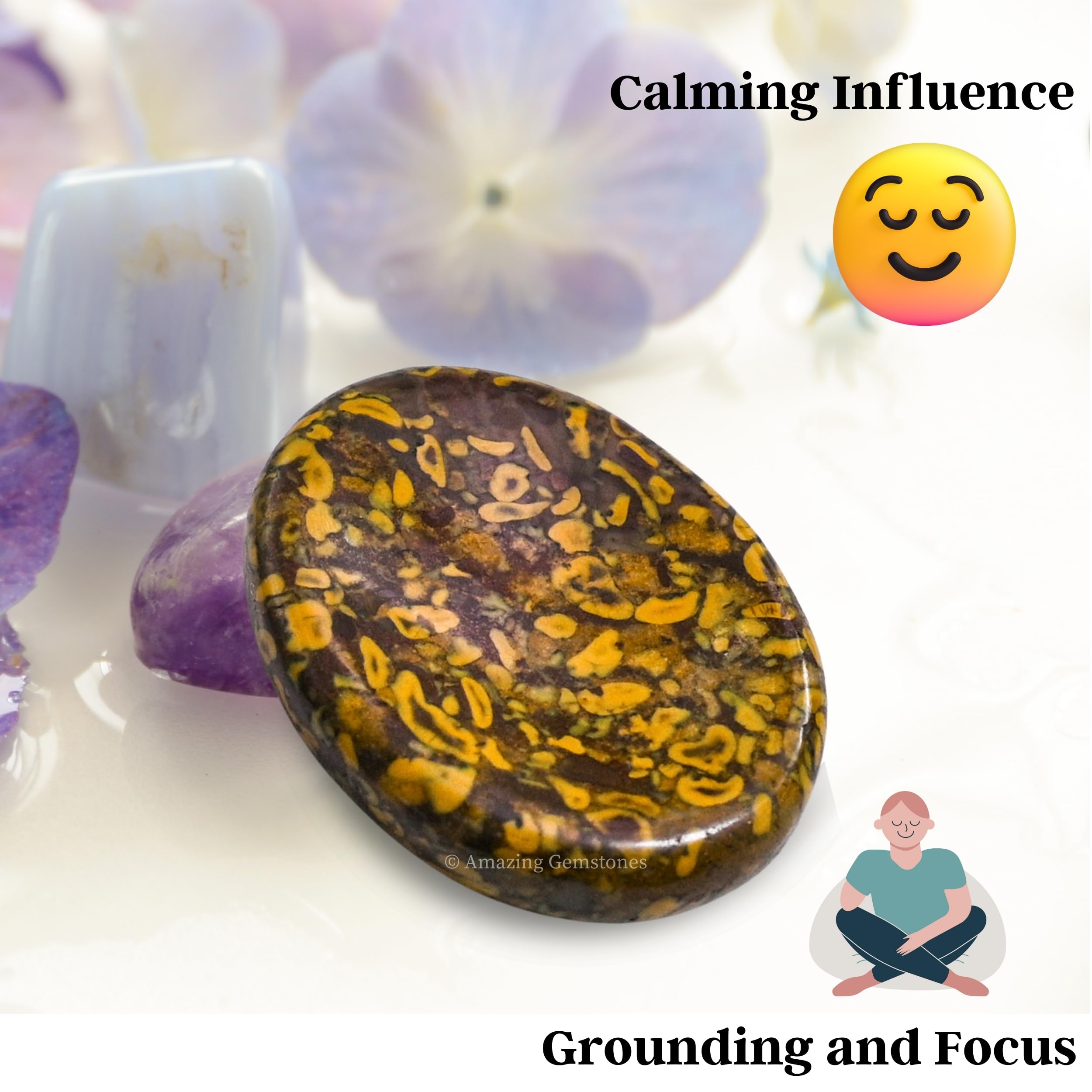 Amazing Gemstone piedra-fruta-jaspe-en-bolso: tamaño cómodo para llevar en bolso o funda