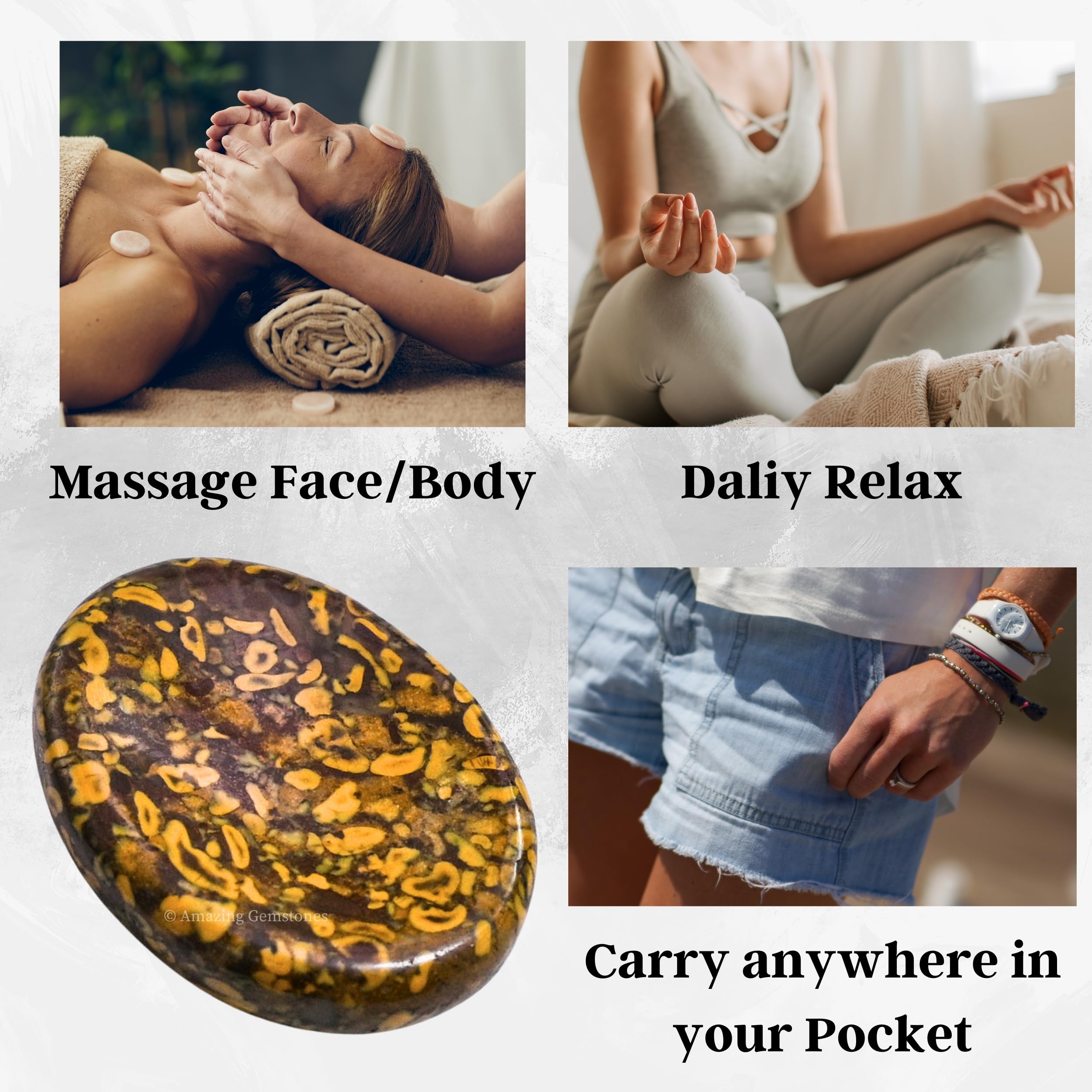 Amazing Gemstone piedra-fruta-jaspe-en-meditacion: acompañante práctico para sesiones de respiración y calma