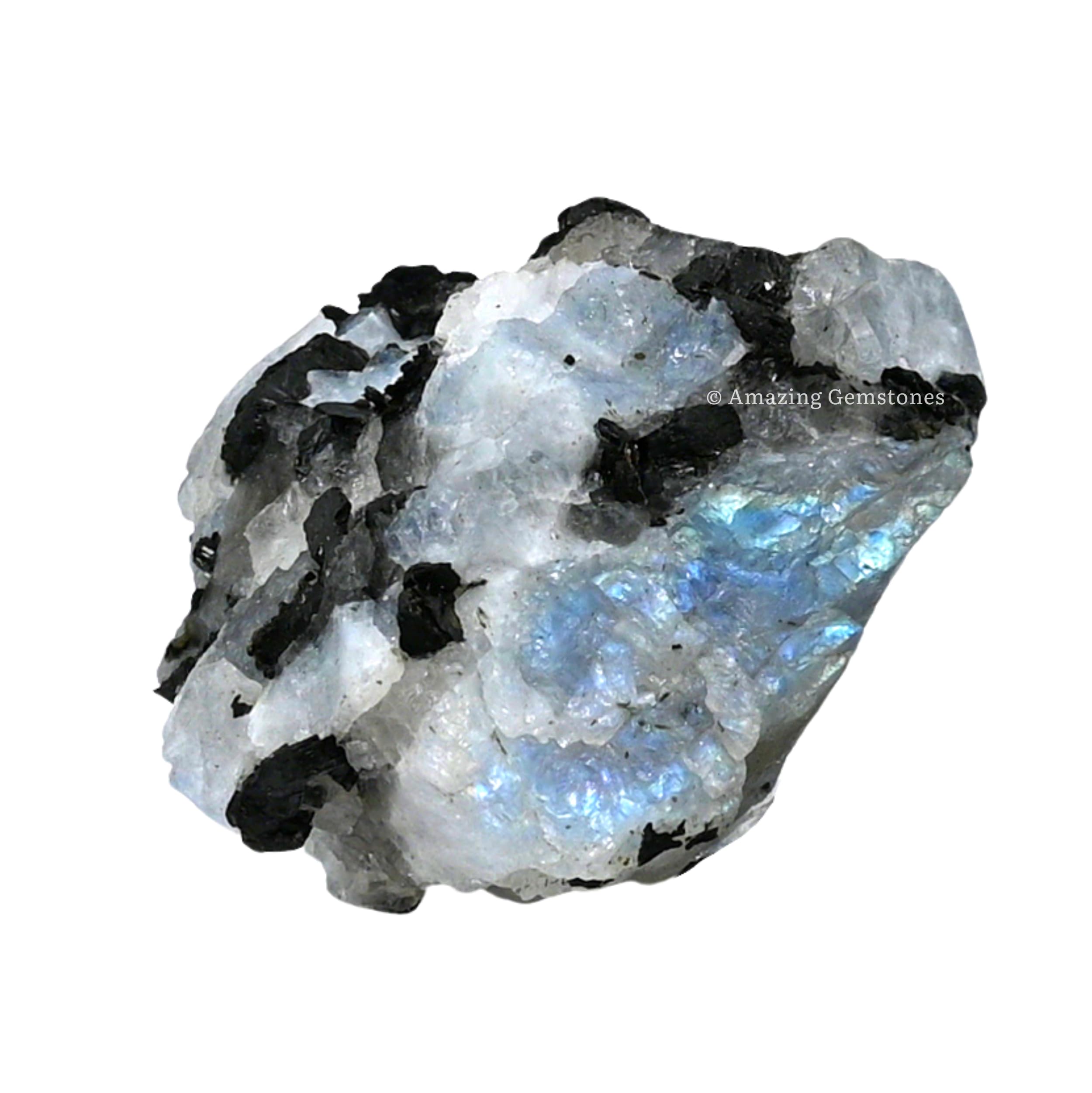 Amazing Gemstone piedra luna arcoíris crudo para joyería en bruto y experimentación creativa.