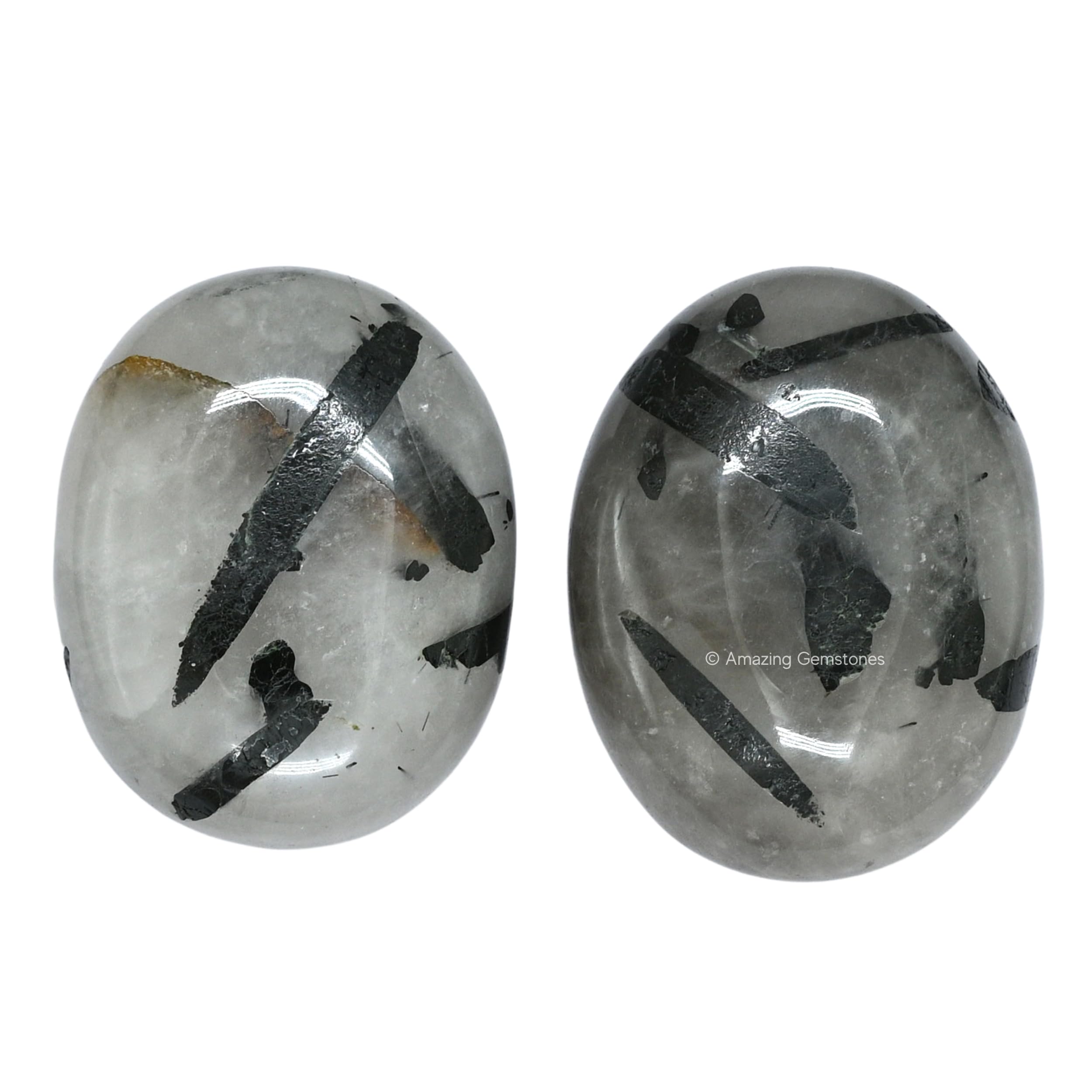 Amazing Gemstone piedra palma para reiki y meditación con cuarzo negro