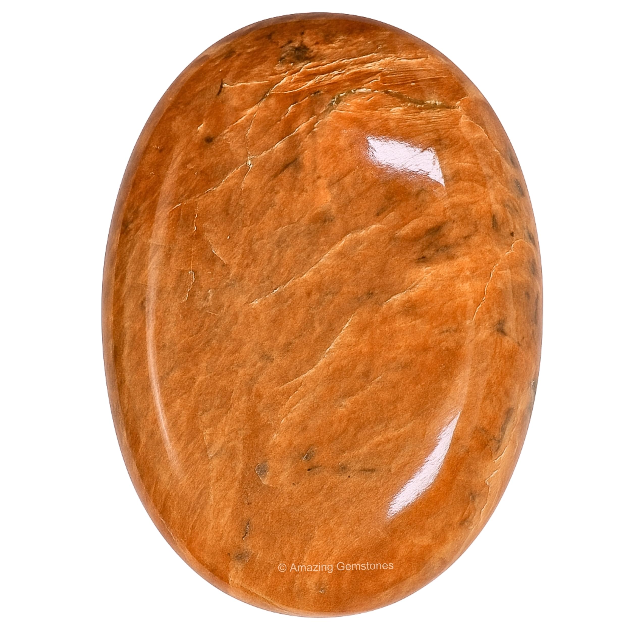 Amazing Gemstone piedra palma luna melocotón, perfecta para relajación y meditación.