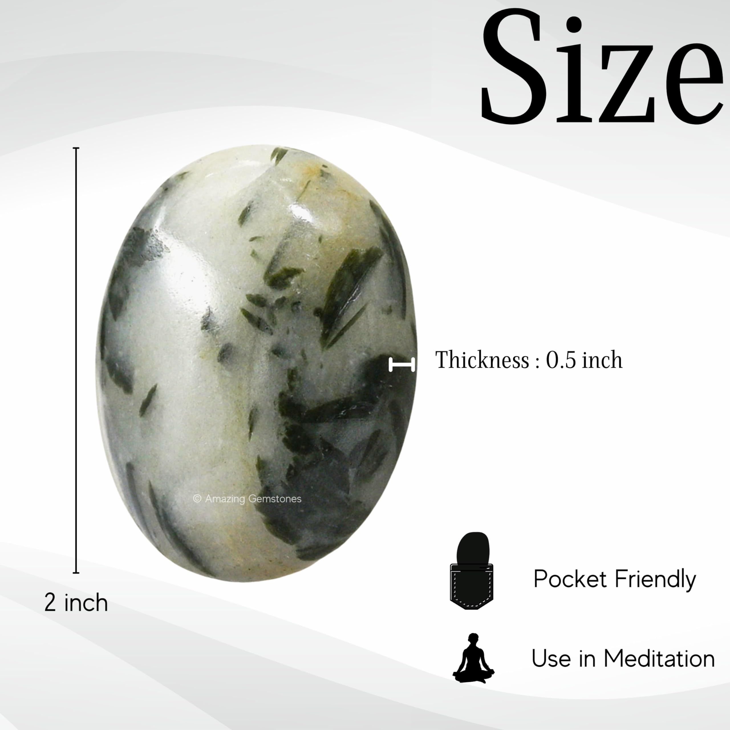 Amazing Gemstone: piedra palma con tourmalina verde, detalle de textura y color.