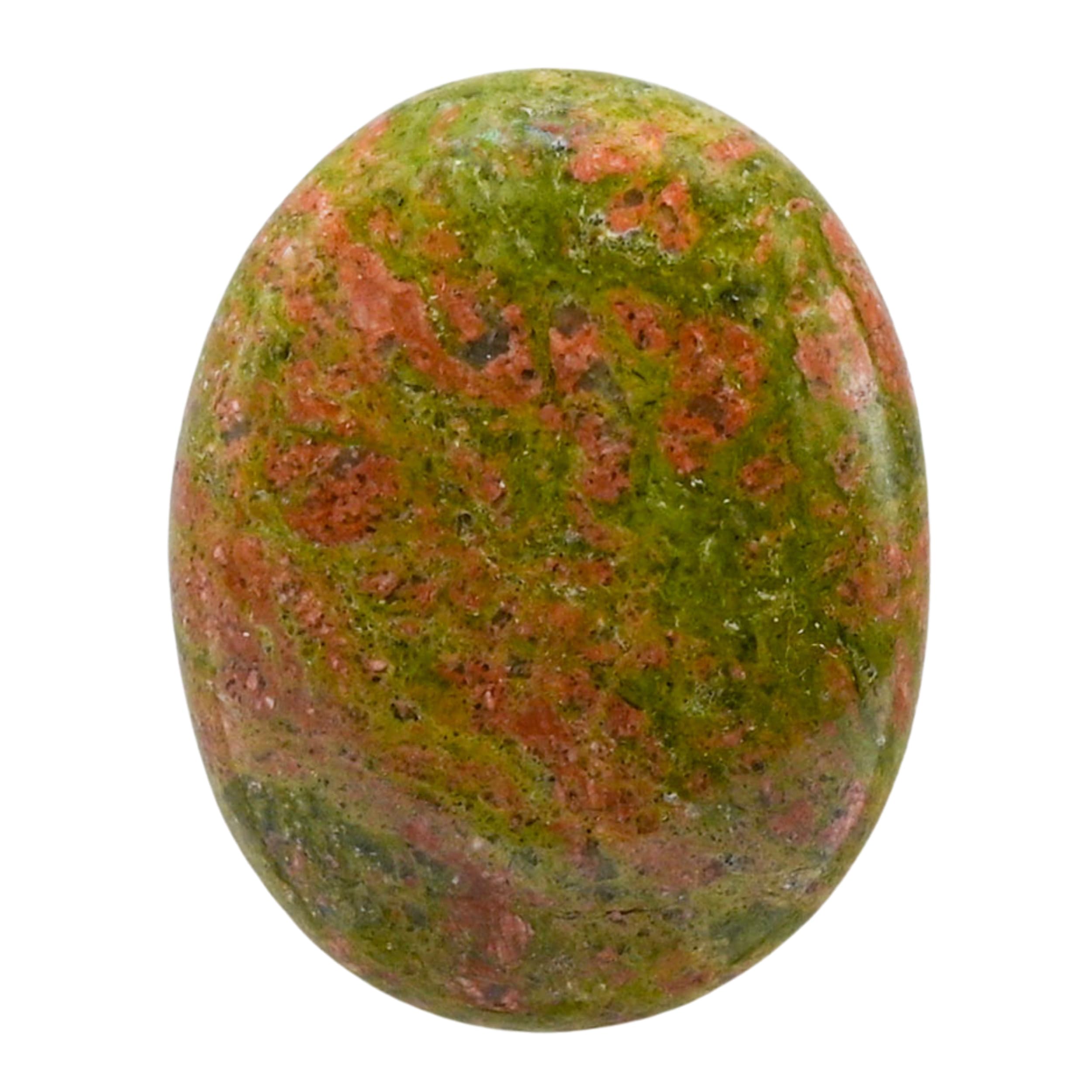 Amazing Gemstone piedra palma Unakite grande para meditación suave.