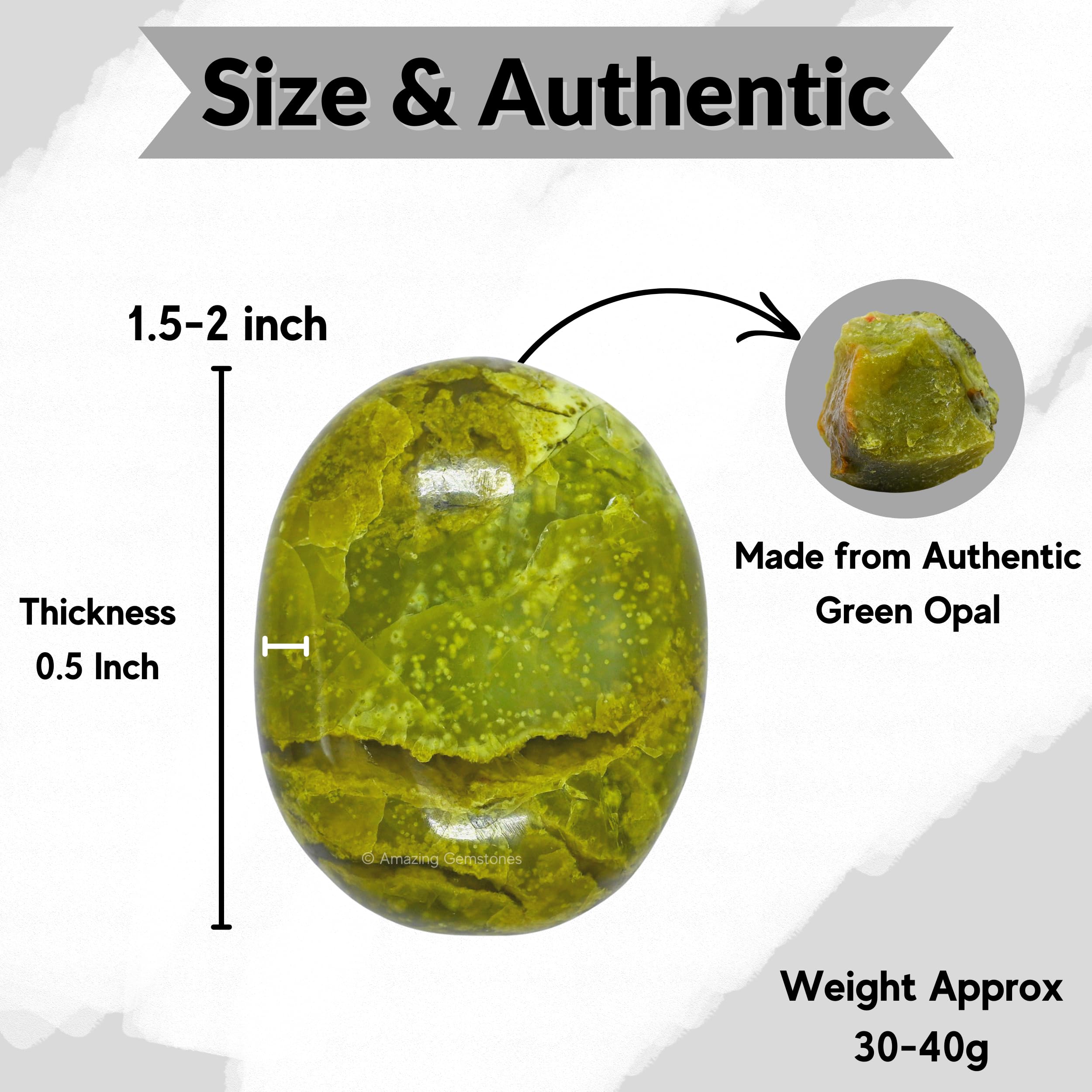 Amazing Gemstone piedra palma verde opalo para prácticas de meditación diaria.