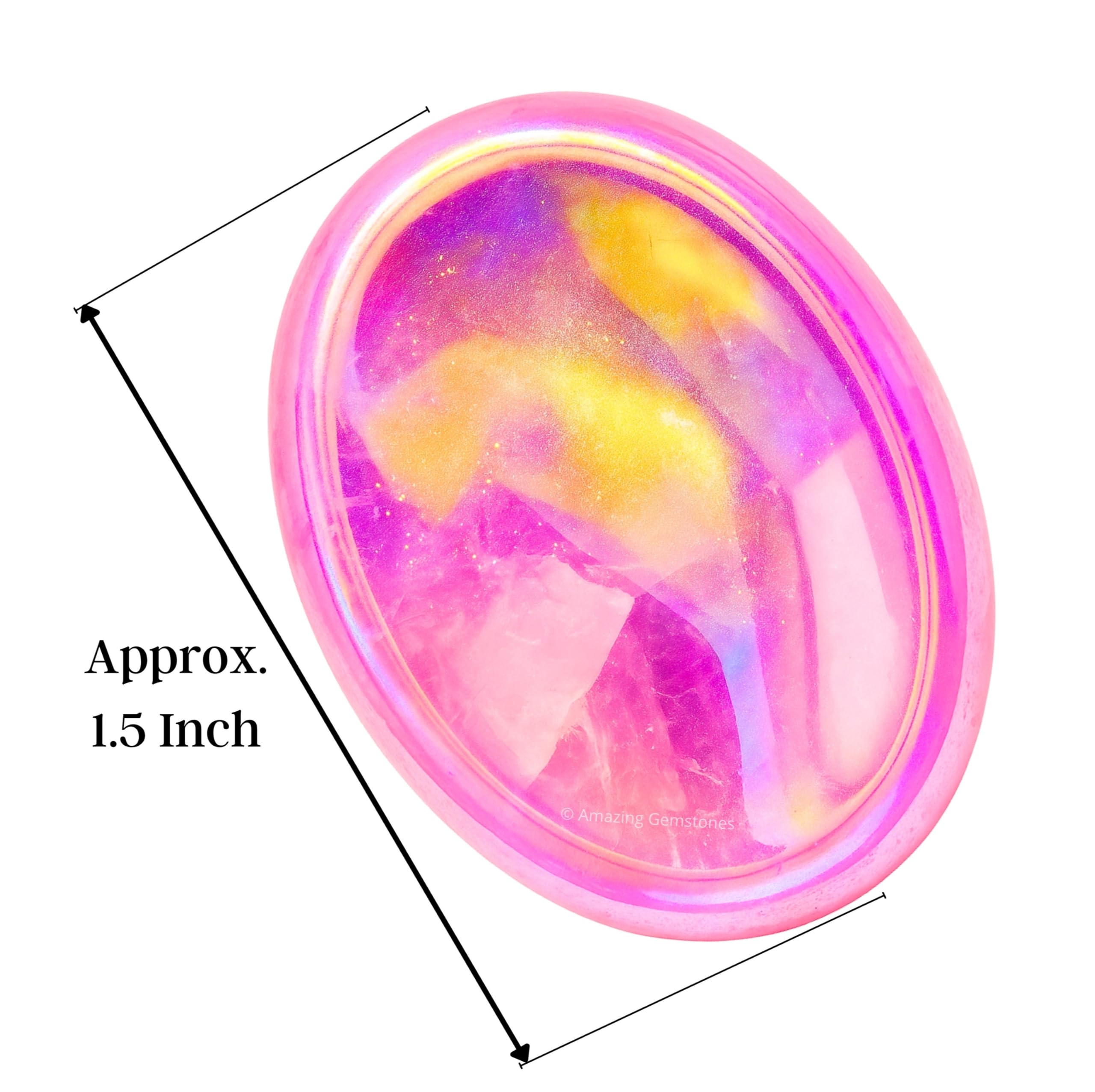 Amazing Gemstone: piedra meditacion Angel Aura Rose Quartz para enfoque y calma.