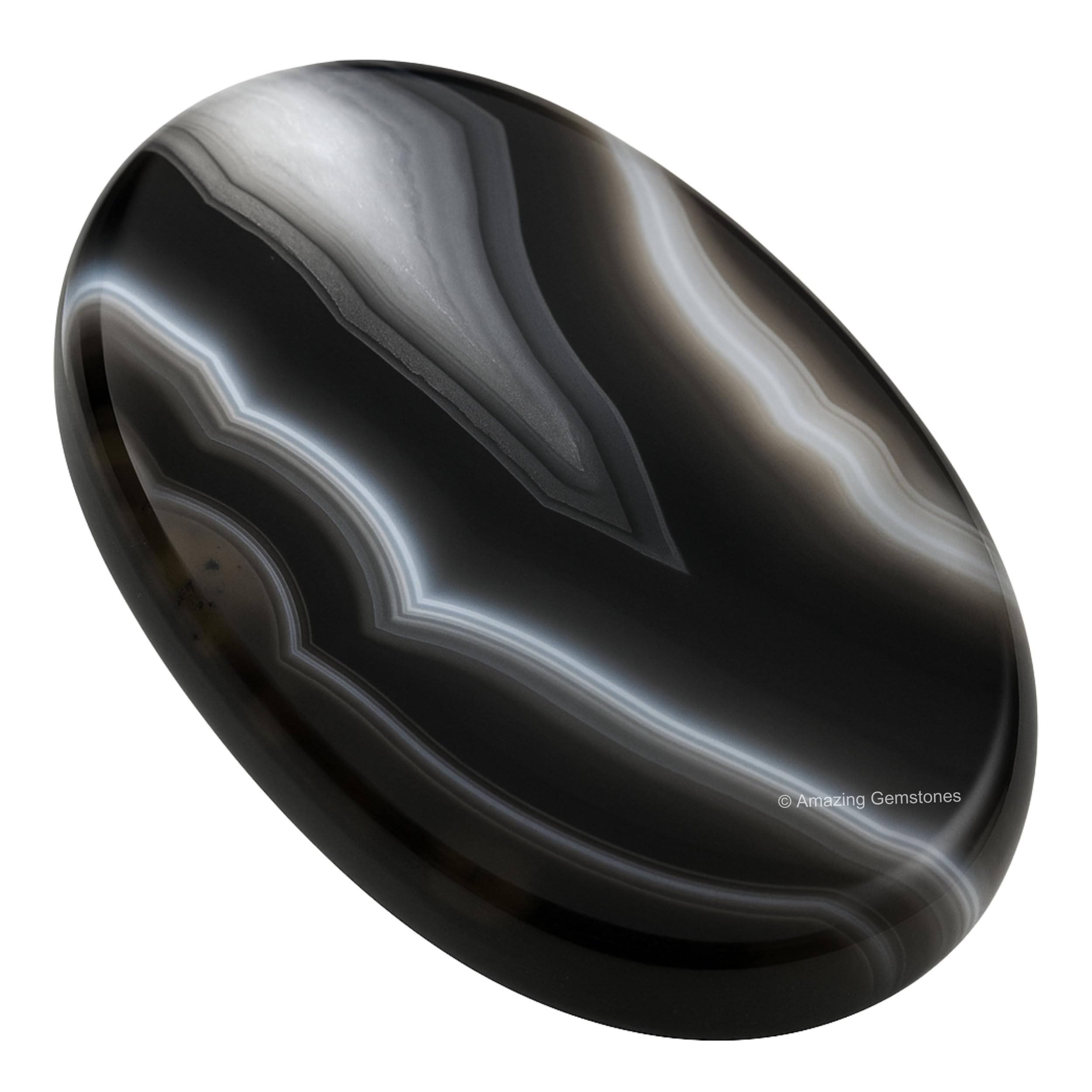 Amazing Gemstone piedra worry onix negro, pulida para meditación y enfoque.