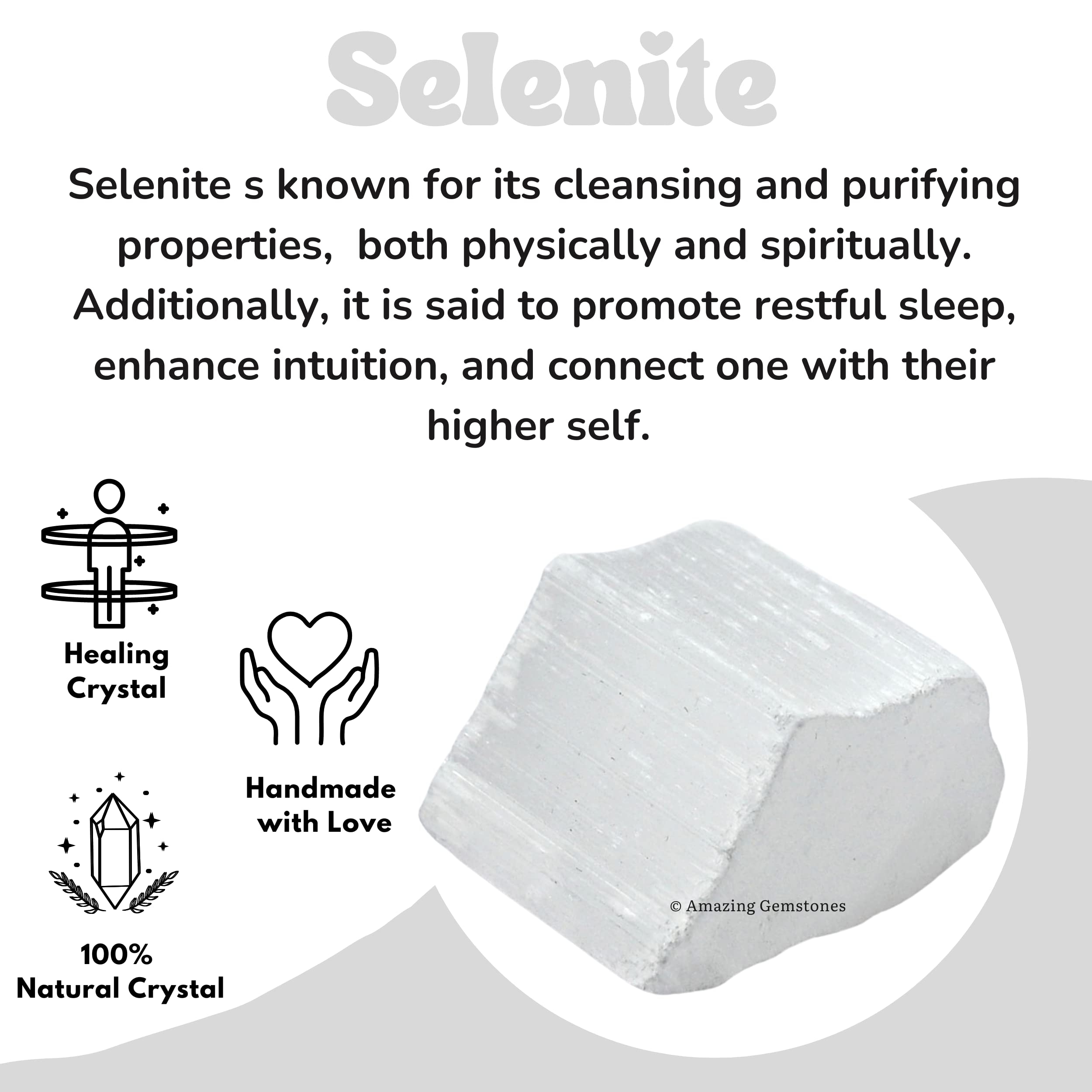 Amazing Gemstone: piedras para pulido artesanal con selenita.