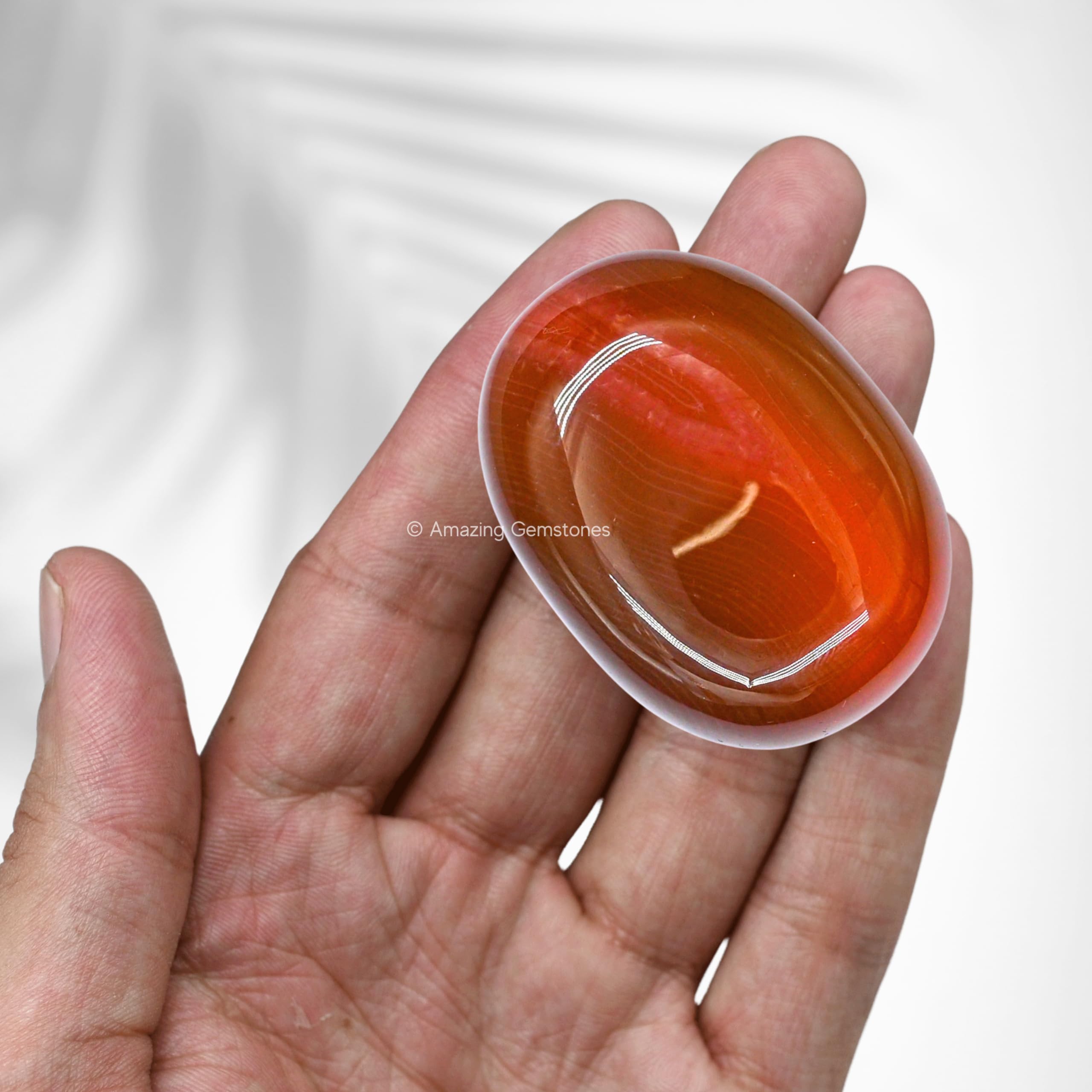 Amazing Gemstone pieza de meditacion en onix rojo, tacto suave.