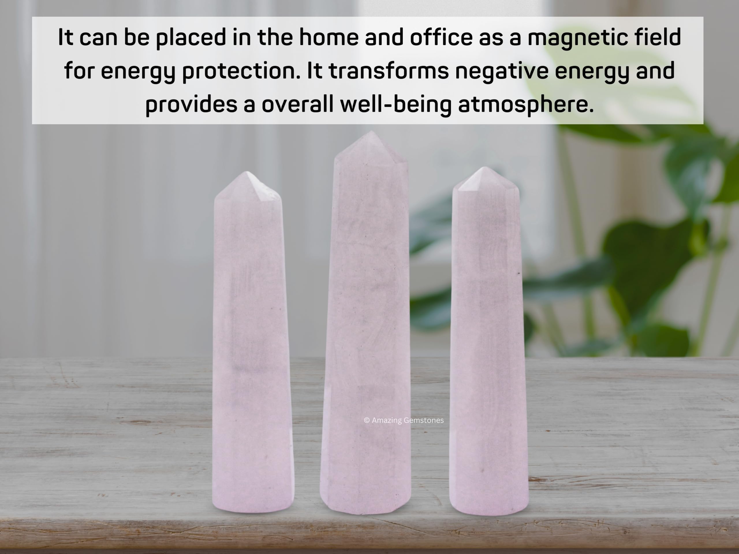 Amazing Gemstone Pink Calcite: torre-punta embellece el espacio e inspira presencia consciente.