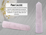 Amazing Gemstone Pink Calcite: torre-punta ayuda a crear un punto central en una rejilla cristalina.