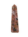 Amazing Gemstone pink dotted calcite tower crystal grid centerpiece for balance