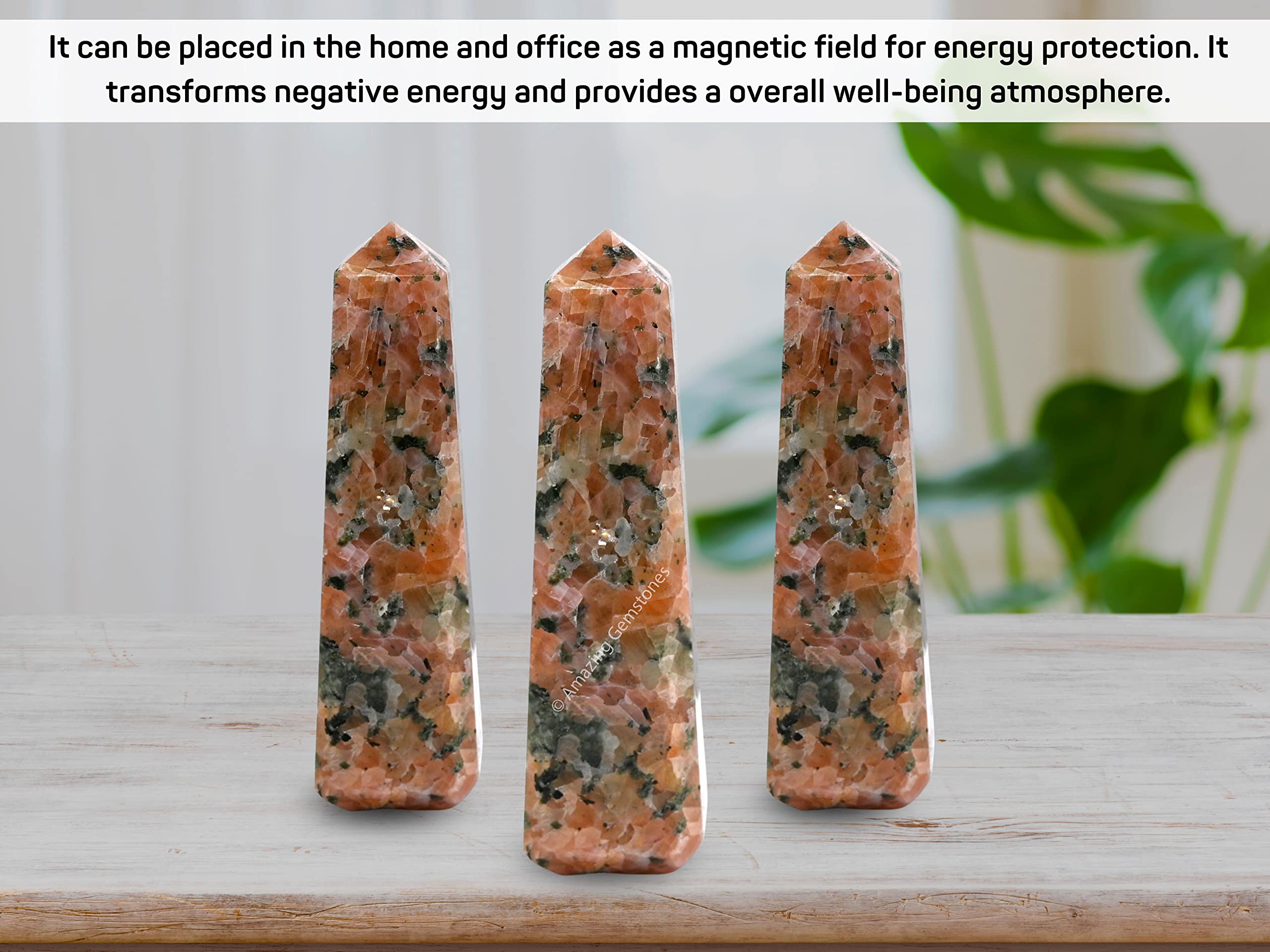 Amazing Gemstone pink dotted calcite tower dimensions 2 to 3 inches for display
