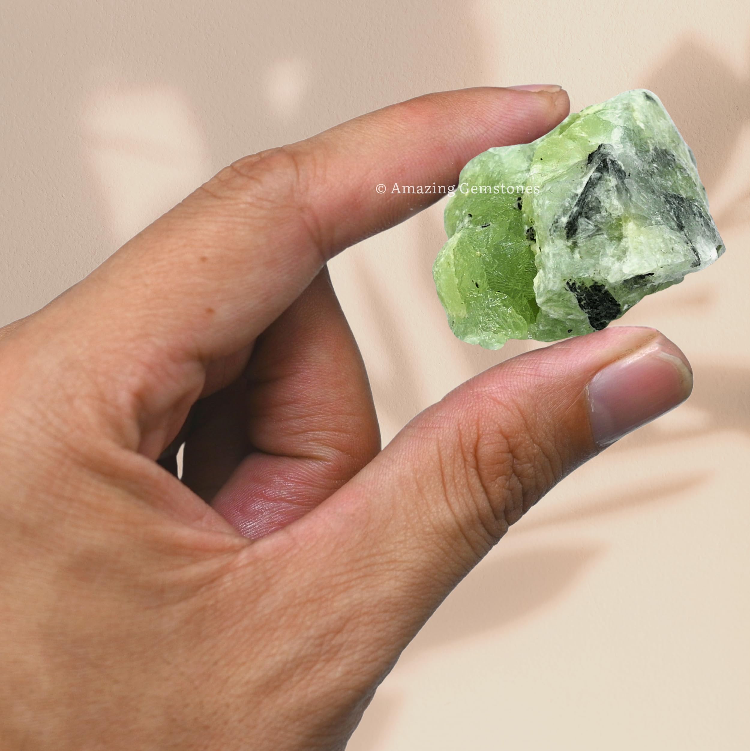 Amazing Gemstone Prehnite: certificado de autenticidad que garantiza procedencia.