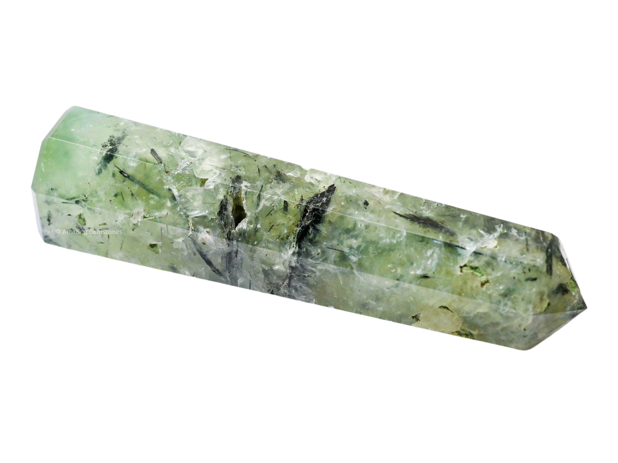 Amazing Gemstone Prehnite, torre cristal protección, disipa energías negativas