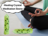 Amazing Gemstone Prehnite, torre cristal purificación de aire, ideal para espacios densos