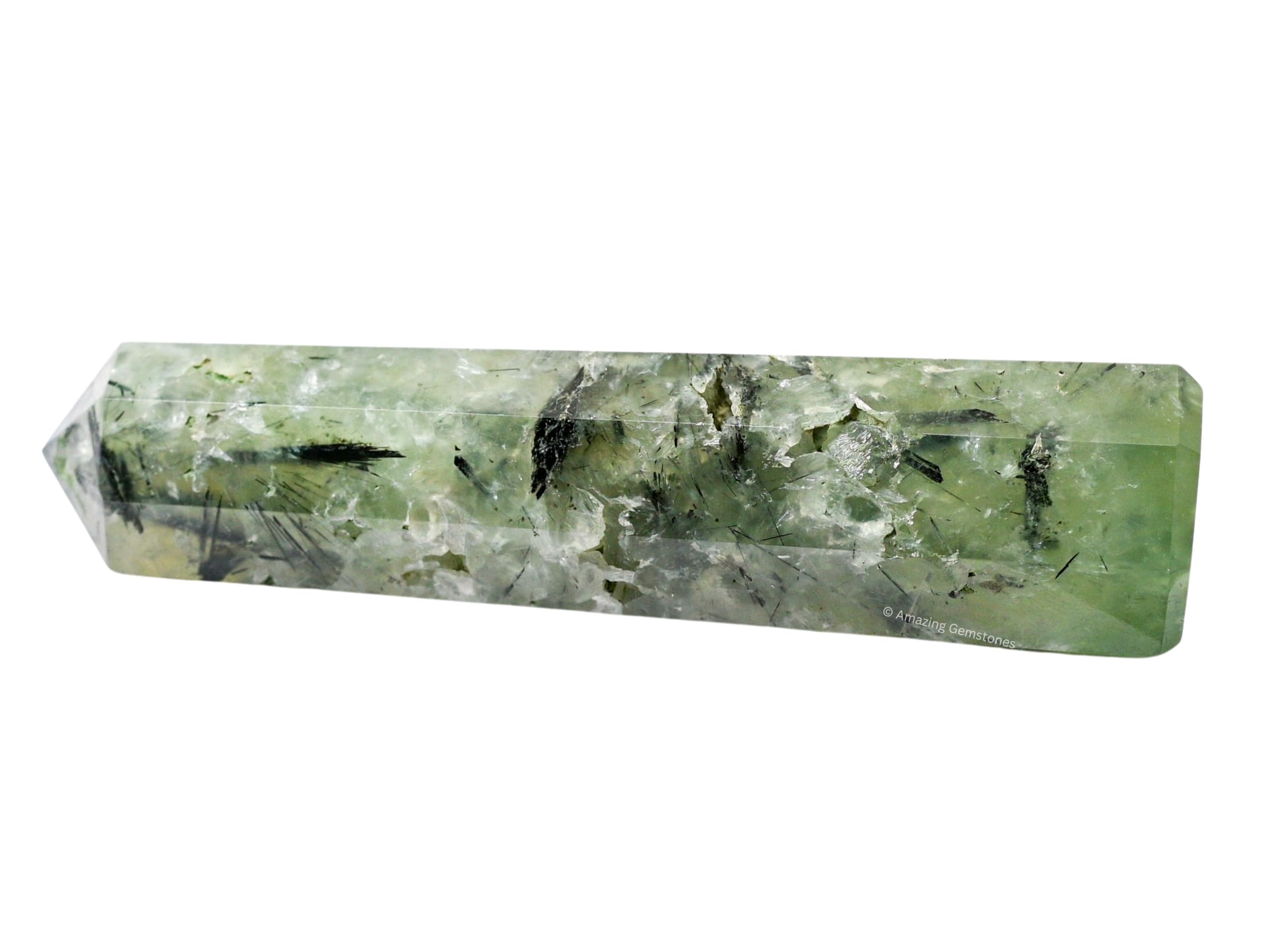 Amazing Gemstone Prehnite, torre cristal Reiki, apoyo para equilibrio energético