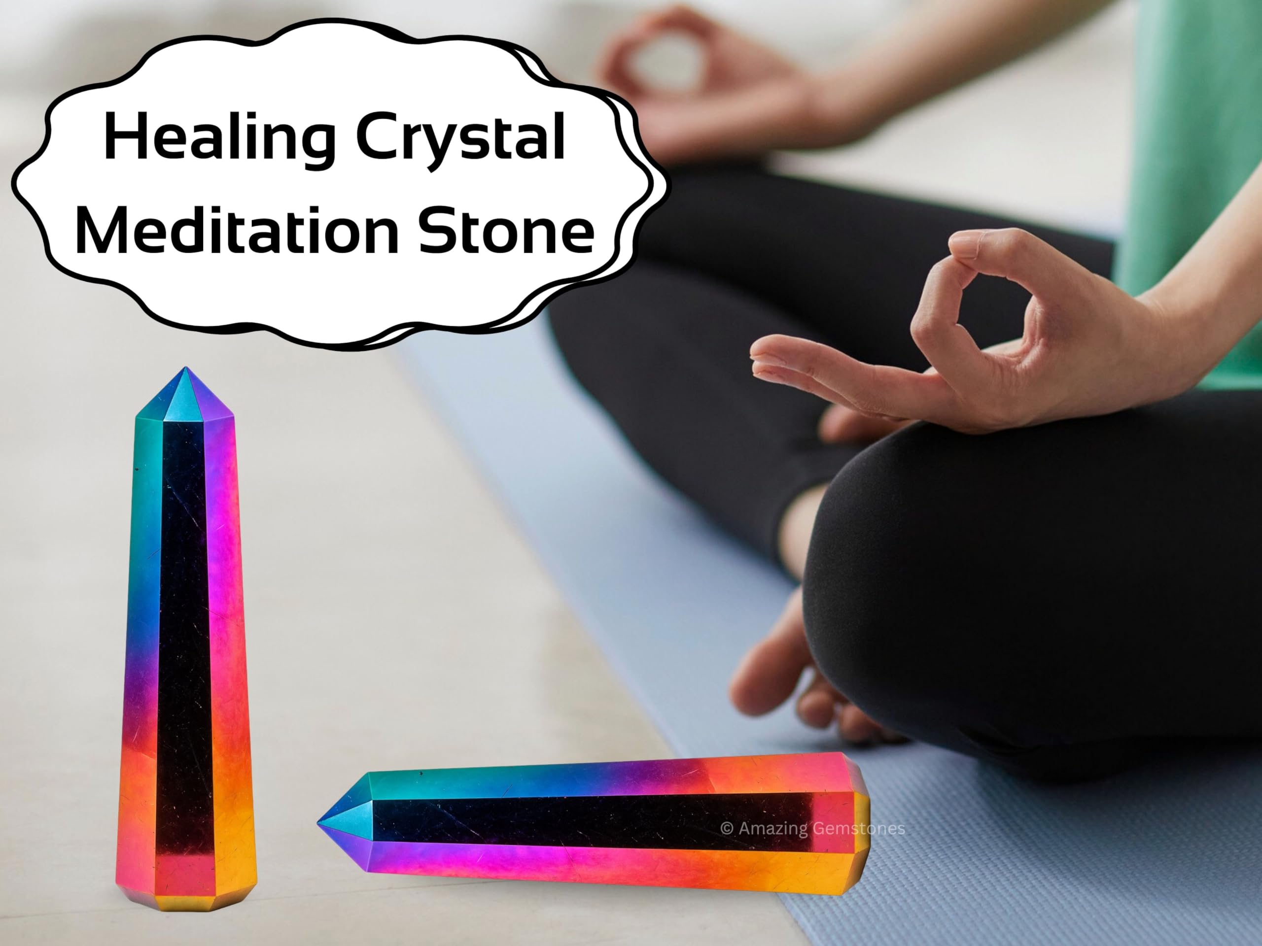 Amazing Gemstone protección-energía cuarzo aura titanio, útil en oficinas y hogares.