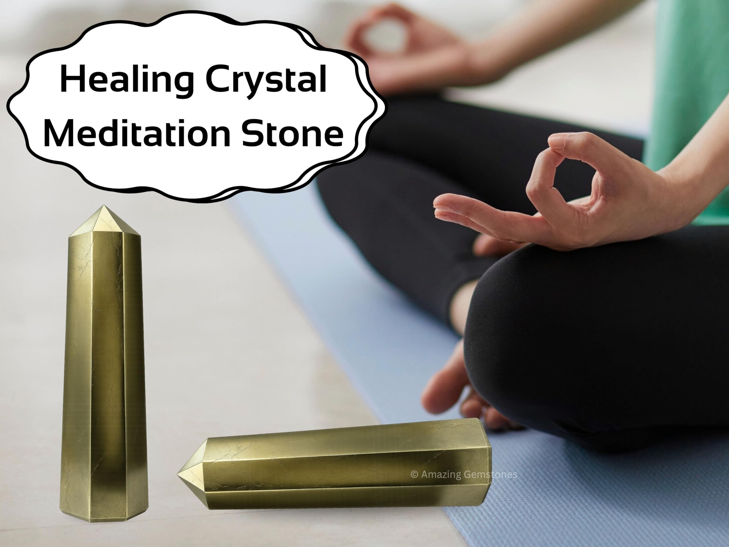Protección y armonía en casa o trabajo con obelisco de pirita de Amazing Gemstone