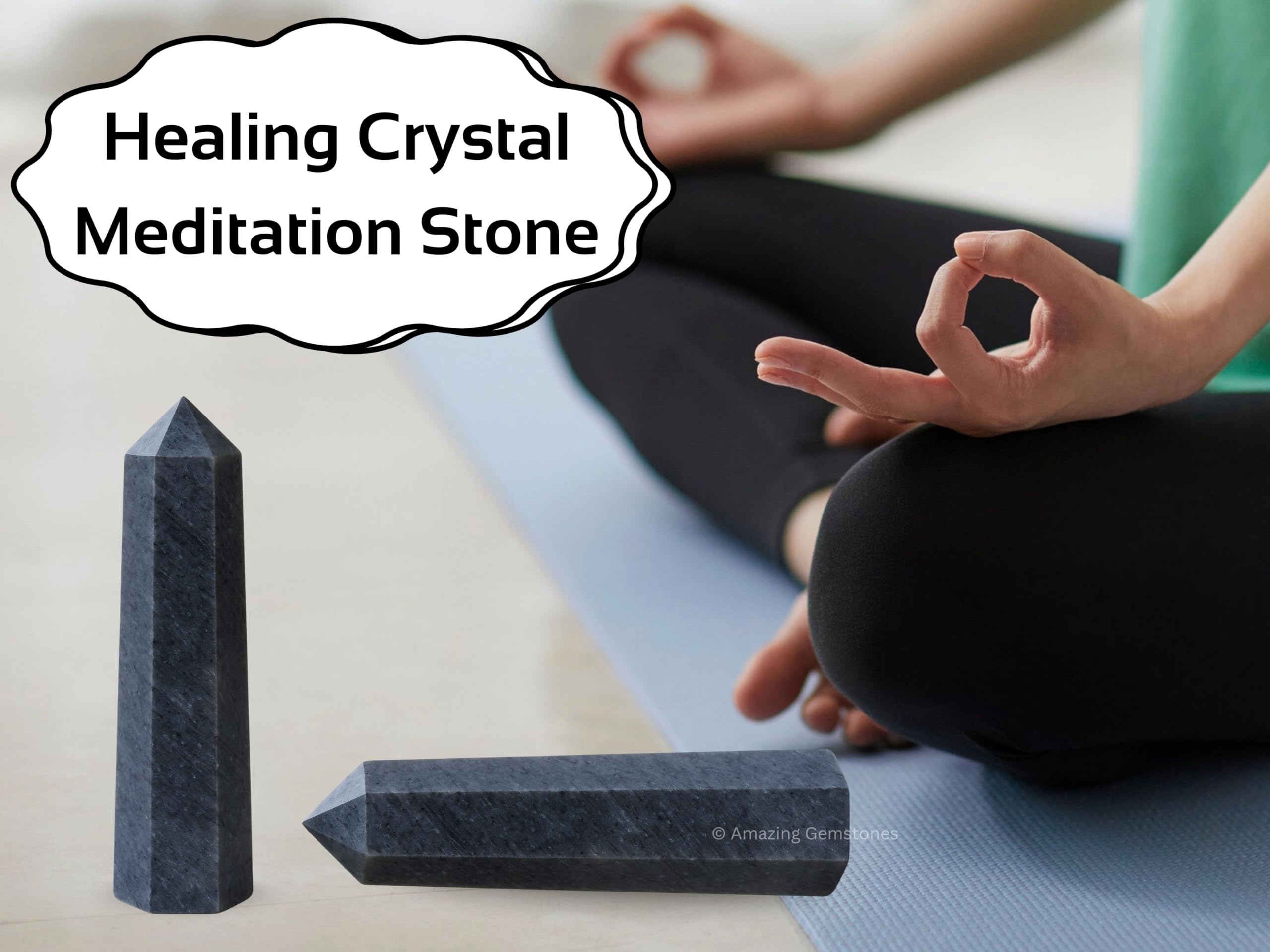 Punta de cristal Aventurina Azul de Amazing Gemstone para sanación energética y protección de espacios.