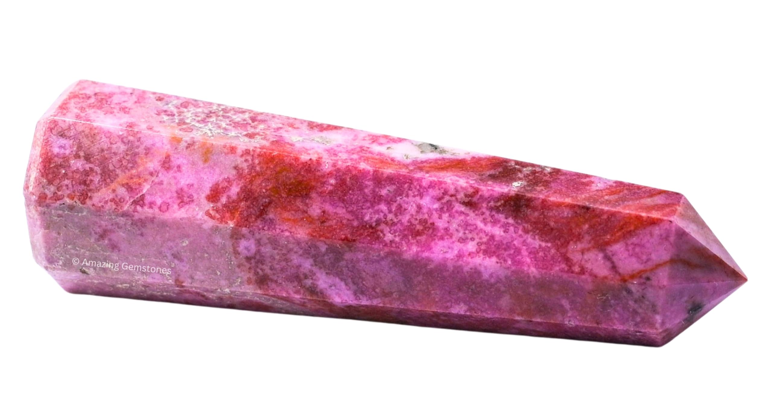 Amazing Gemstone punta cristal cobalto-calcita enfoca energía para grids.