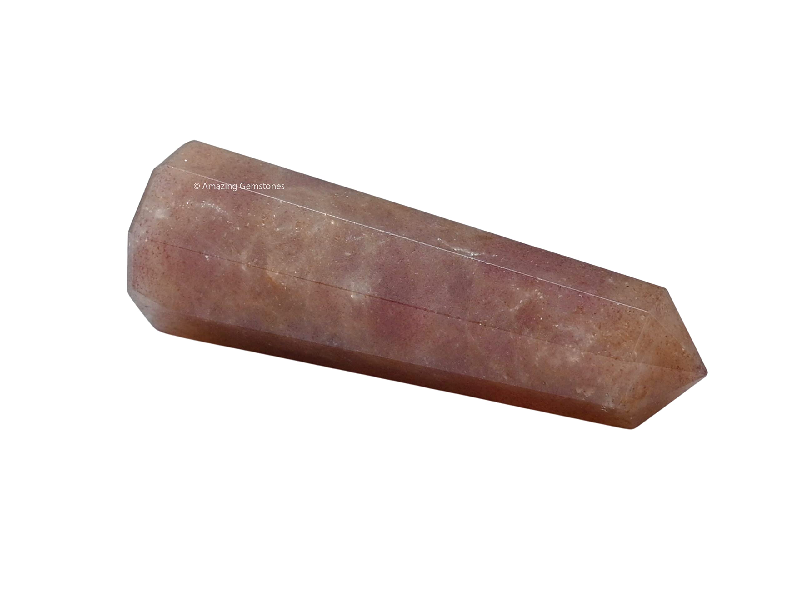 Amazing Gemstone punta de cristal cuarzo fresa para focalizar energía
