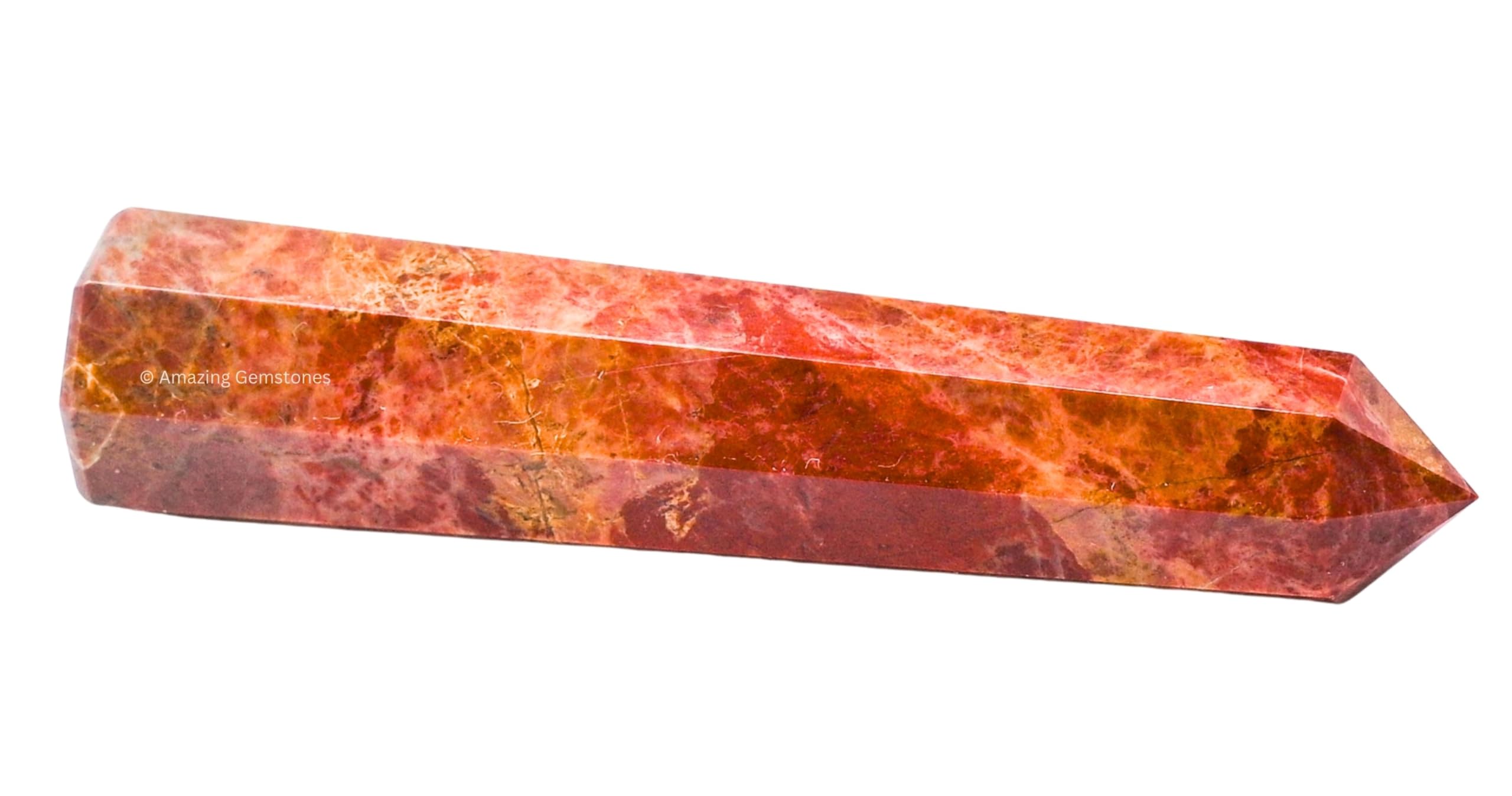 Amazing Gemstone Punta cristal jaspe brecciado: concentración de energía para meditaciones
