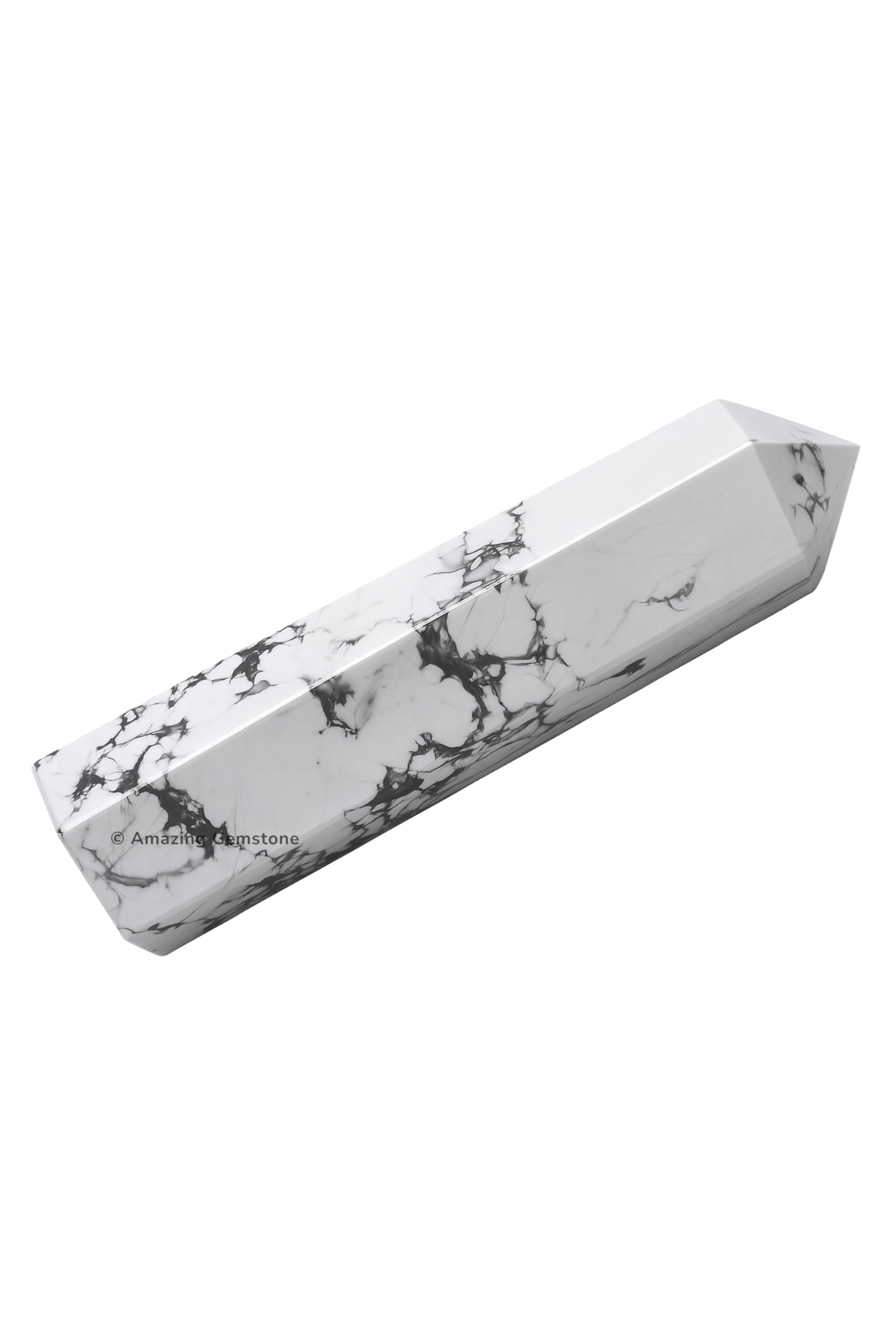 Amazing Gemstone, punta cristal howlita energizante para meditaciones y reiki