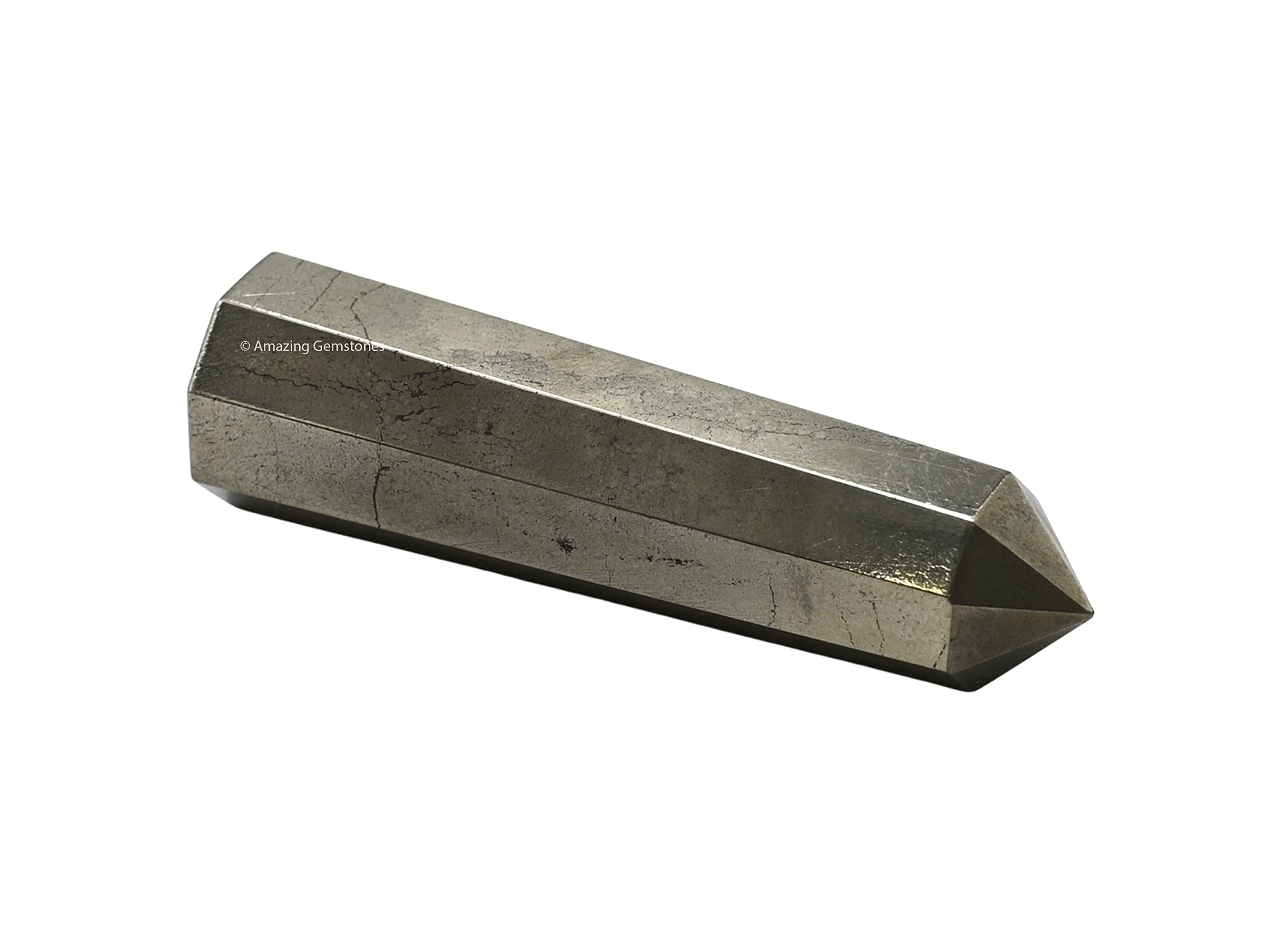 Punta de cristal pirita de Amazing Gemstone para enfoque energético y purificación ambiental