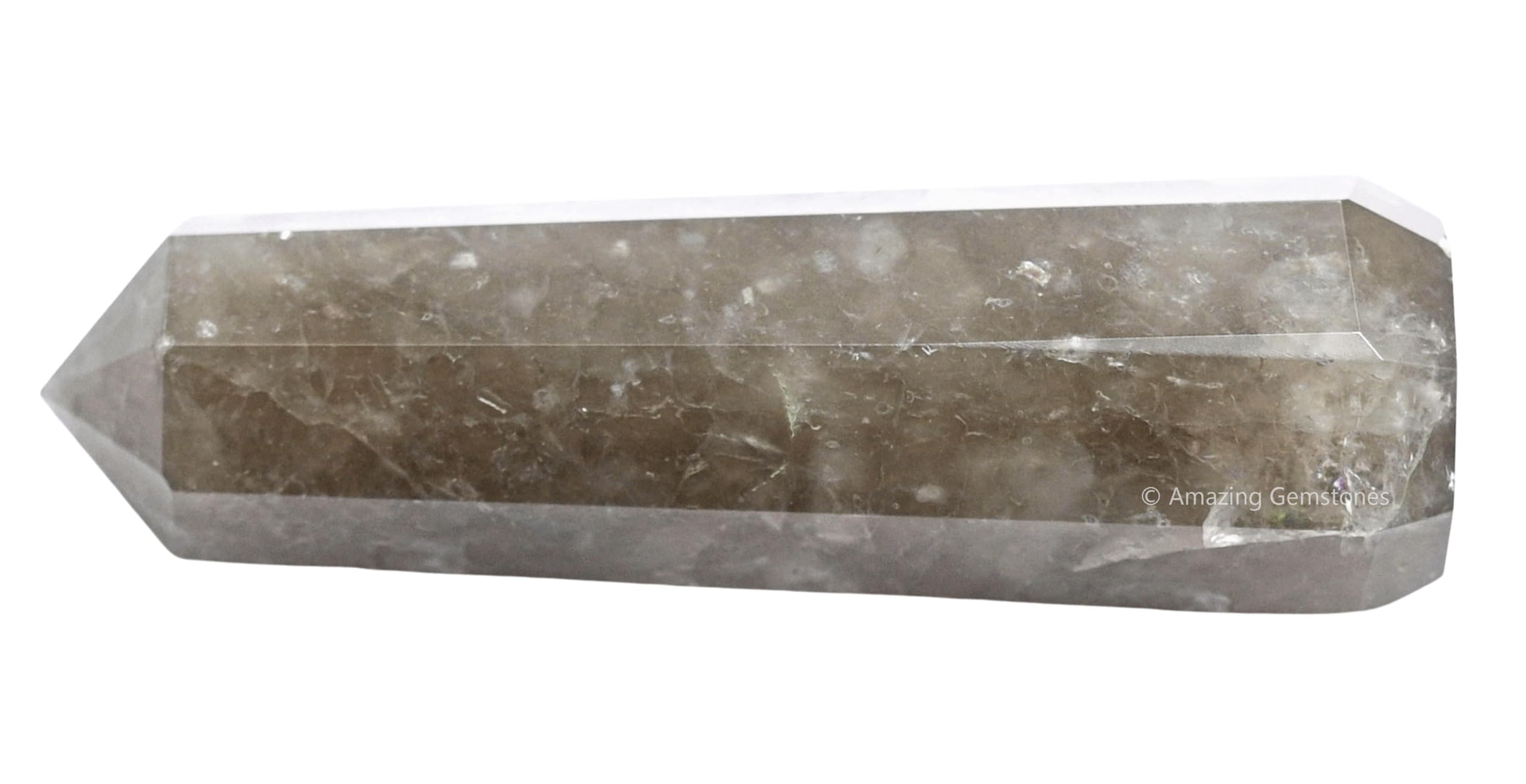 Amazing Gemstone punta-cristal-smoky-quartz favorece la concentración de energía para rejillas de cristales